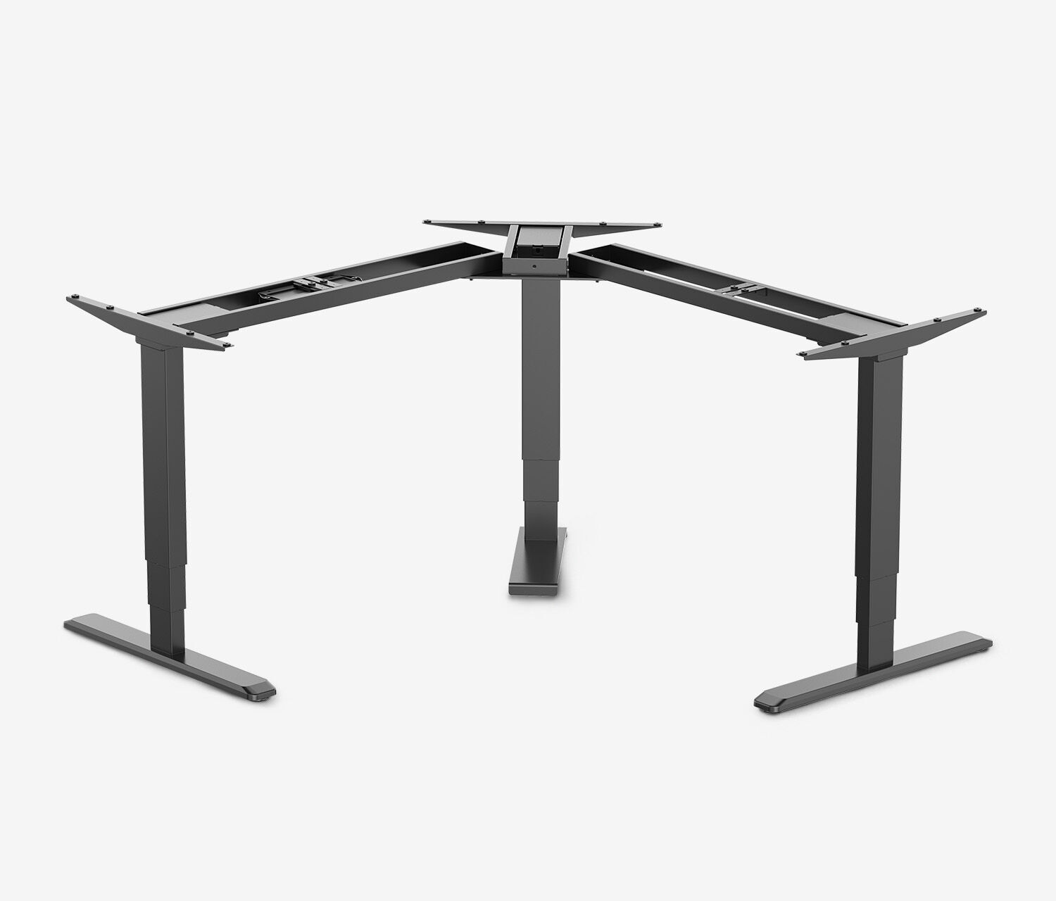 PRIMUS Winkelschreibtisch, Gestell Schwarz, Tischplatte  1500 x 800 x 25 mm Eiche