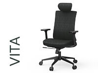 Bürodrehstuhl VITA Schwarz Normal, Sitzhöhe 45 - 54,5 cm