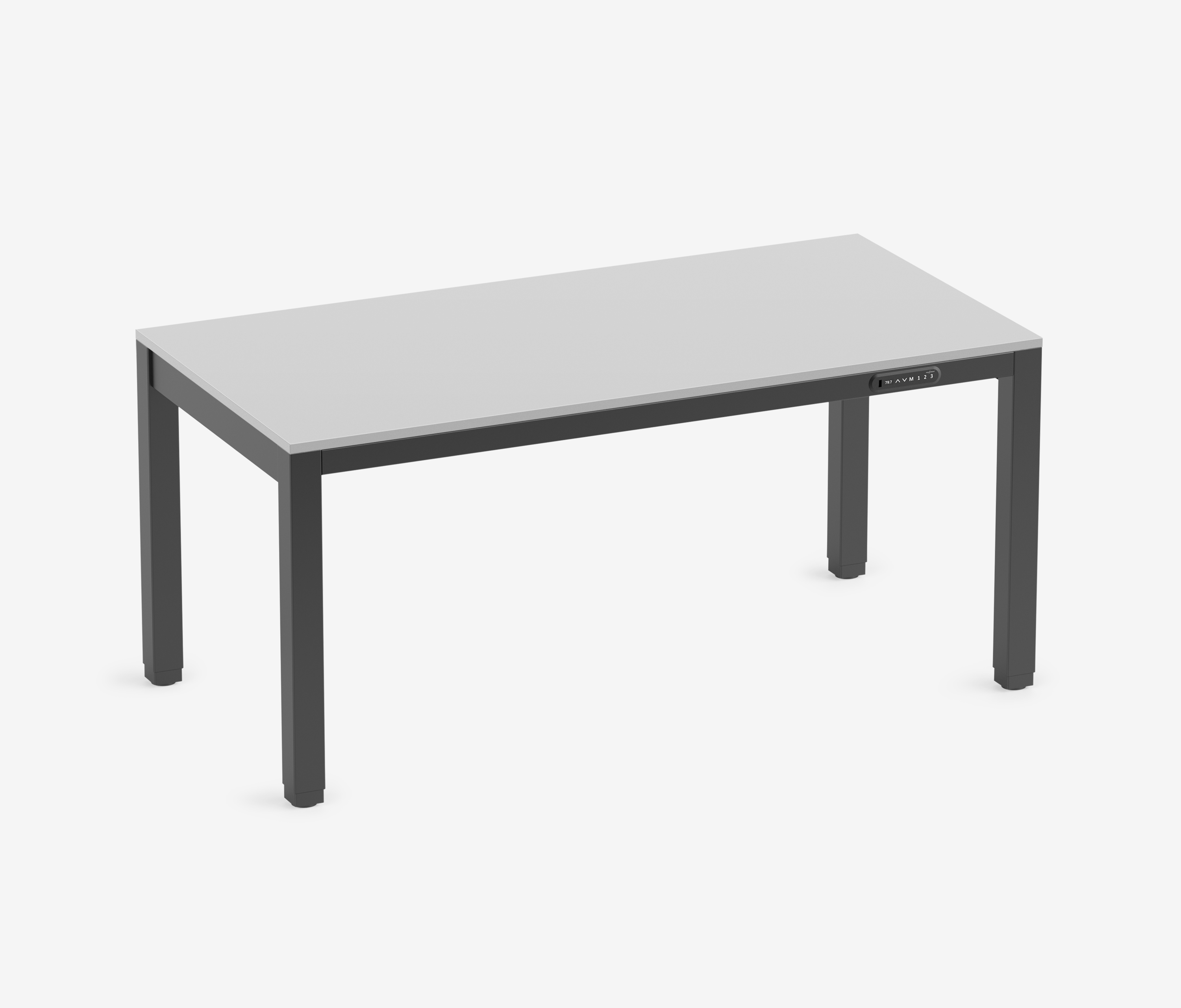 PRIMUS 4-Bein Schreibtisch Schwarz Lichtgrau 1600 x 800 x 25 mm