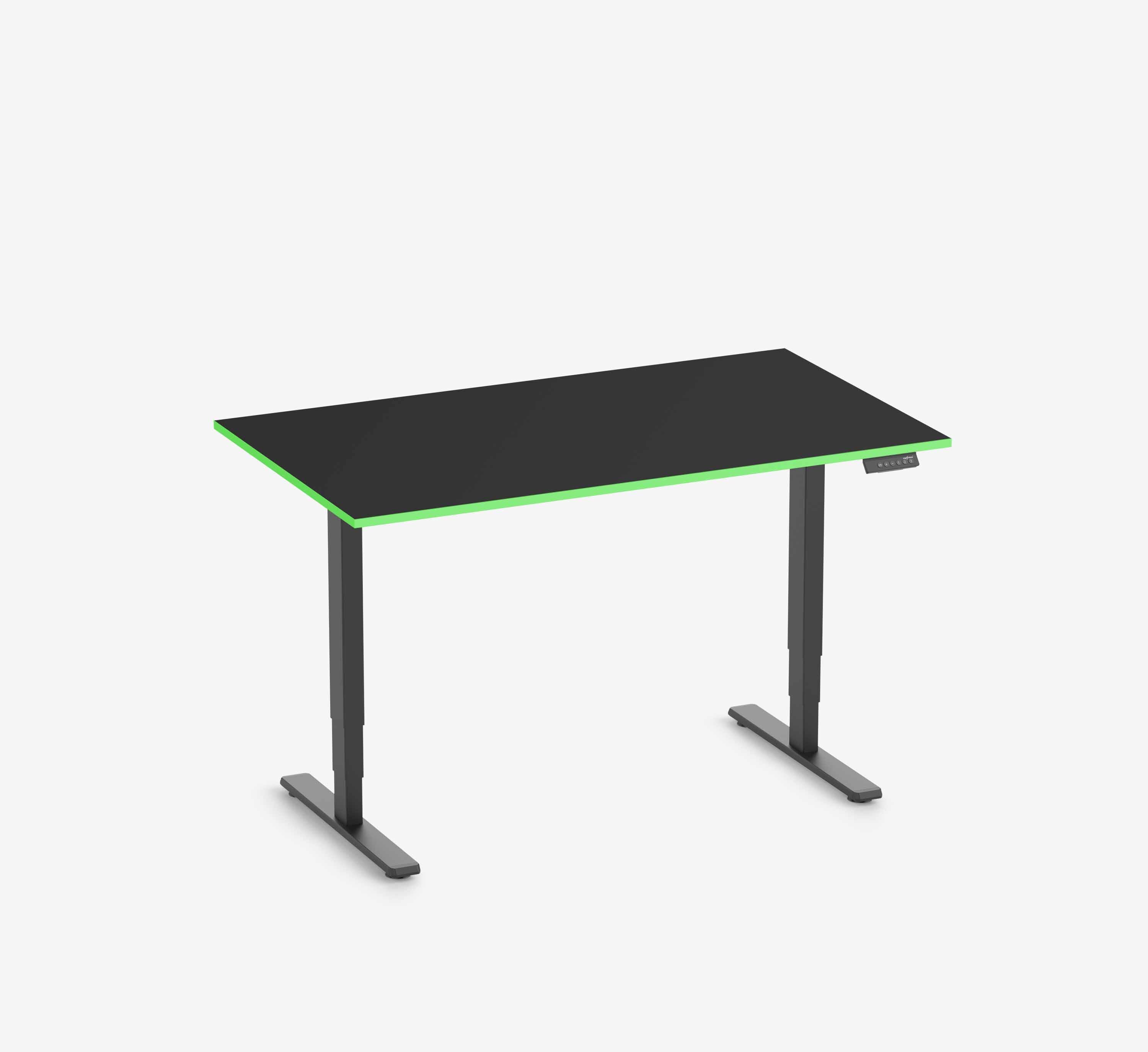 FOKUS Gamingschreibtisch Schwarz 140x80 Rechteck Acid Green