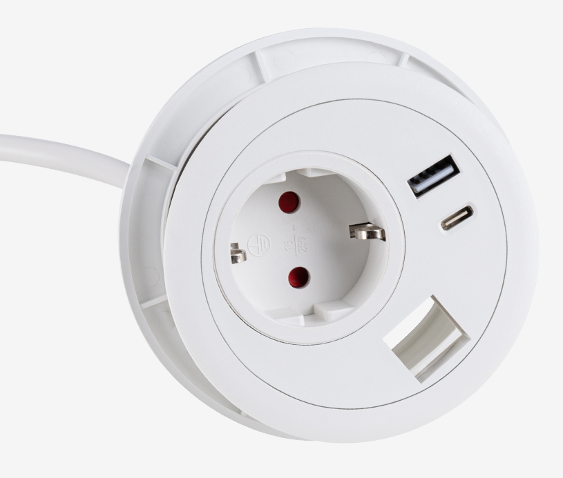 Inbouw stopcontact met 2-voudige USB-lader Wit