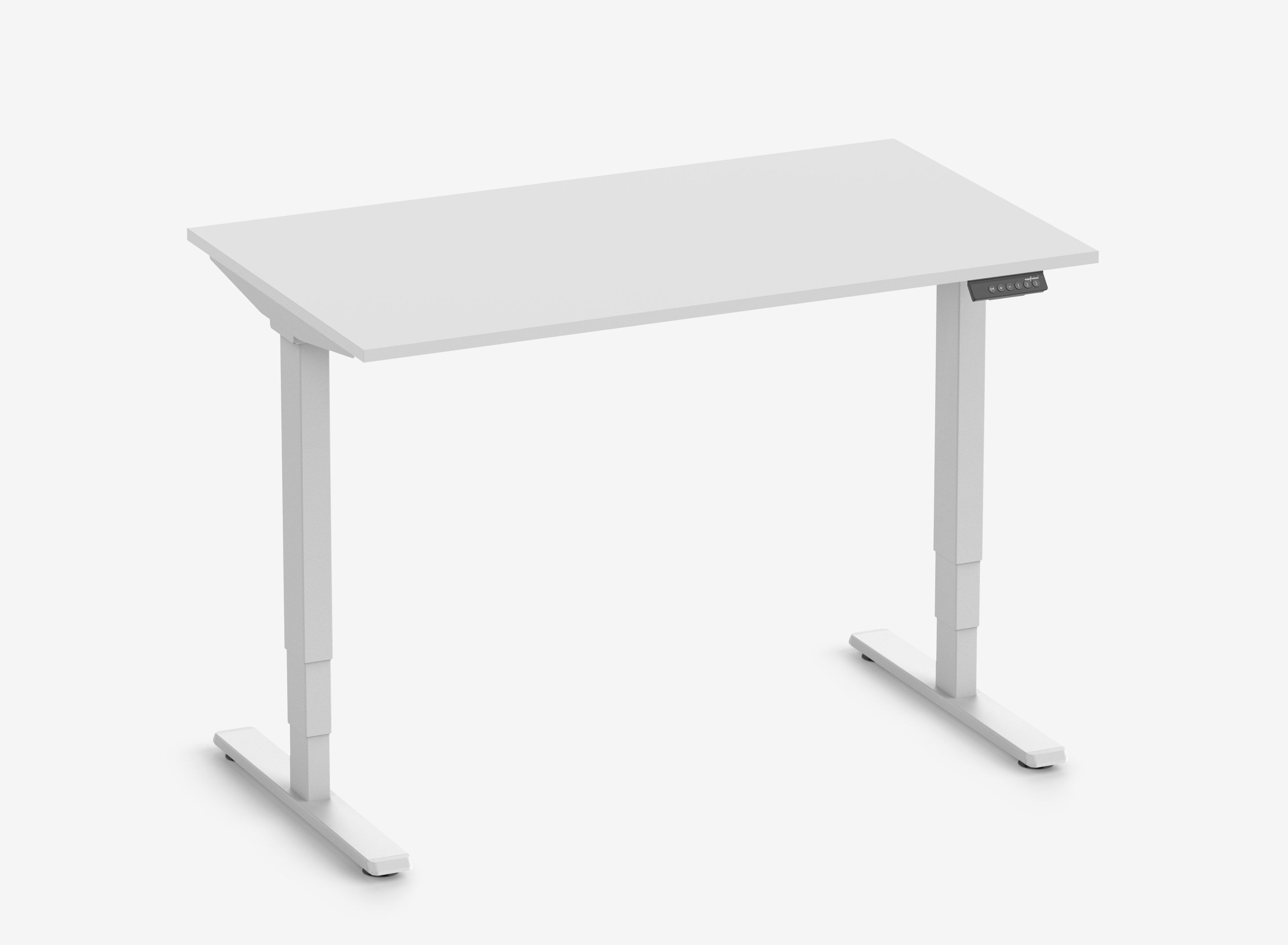 FOKUS Gestell Weiß, Tischplatte 1200 x 700 x 19 mm Lichtgrau