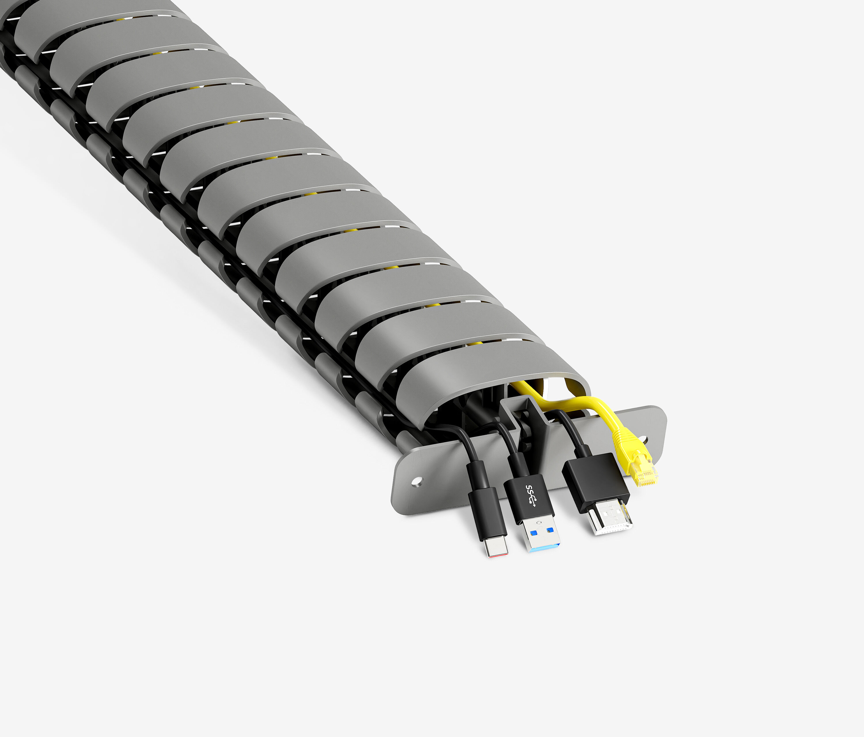 Kabelslang Grijs rond