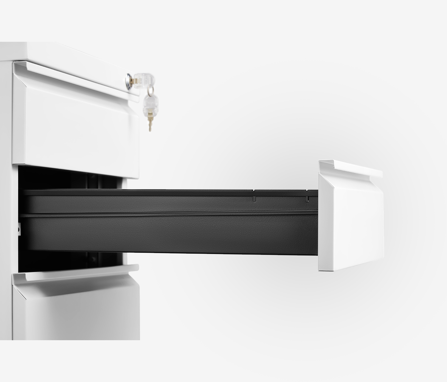 Metalen rolcontainer Wit Eikenhout