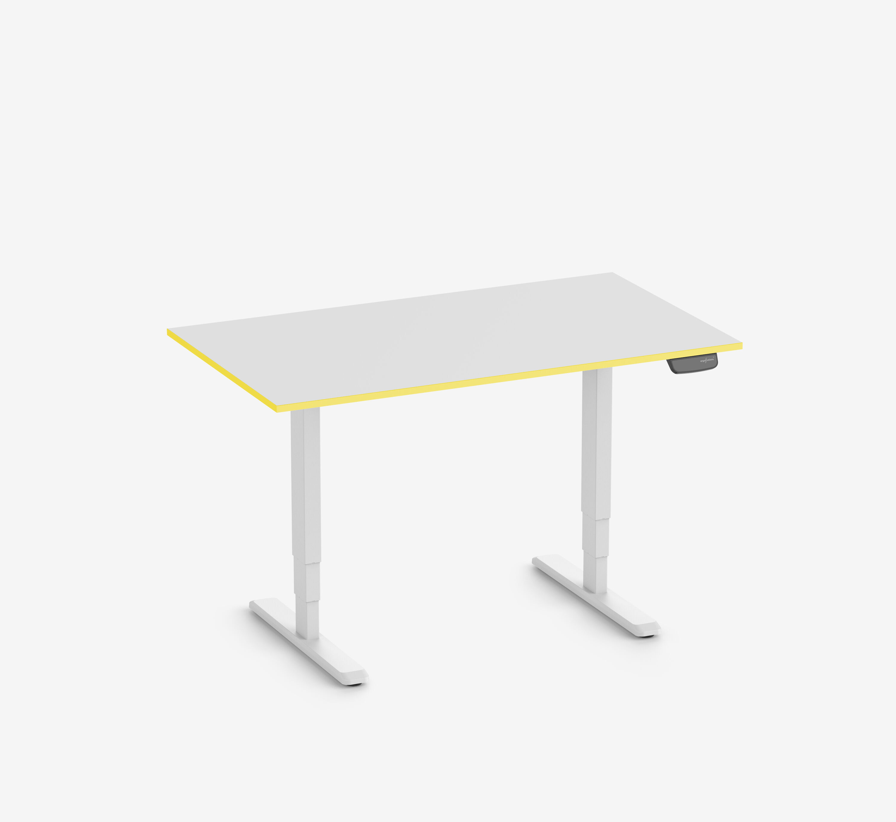 Primus Gamingschreibtisch Rechteck, Weiß Klassik Yellow Cab 140x80