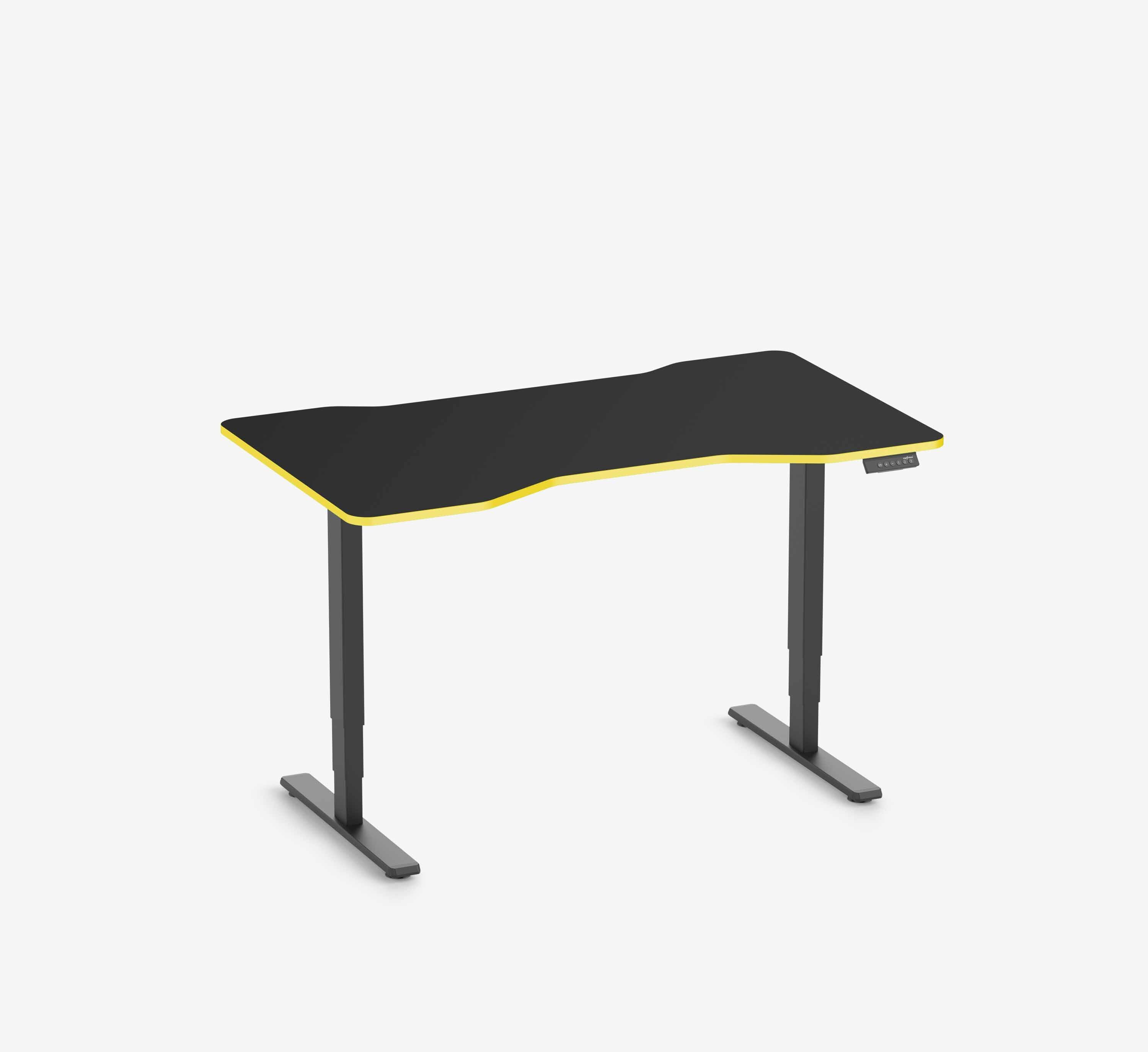 FOKUS Gamingschreibtisch Schwarz 140x80 Cockpit Yellow Cab