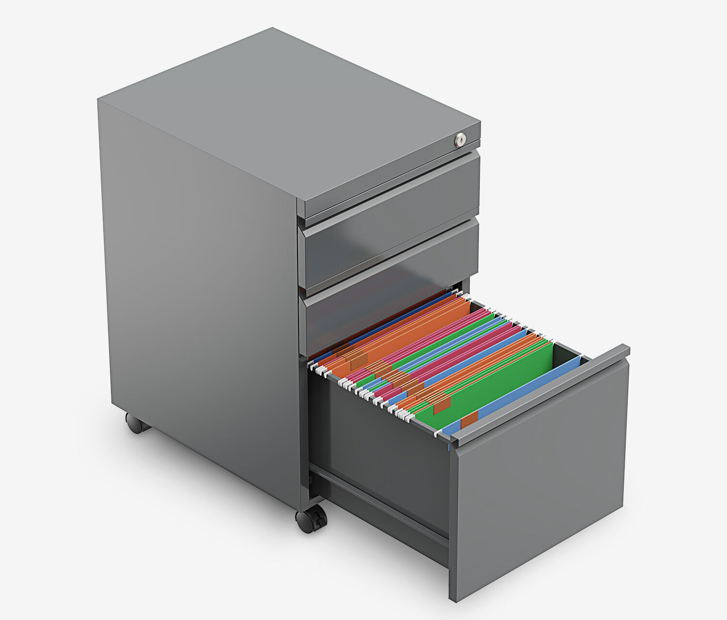 Metallrollcontainer Grau Weiß