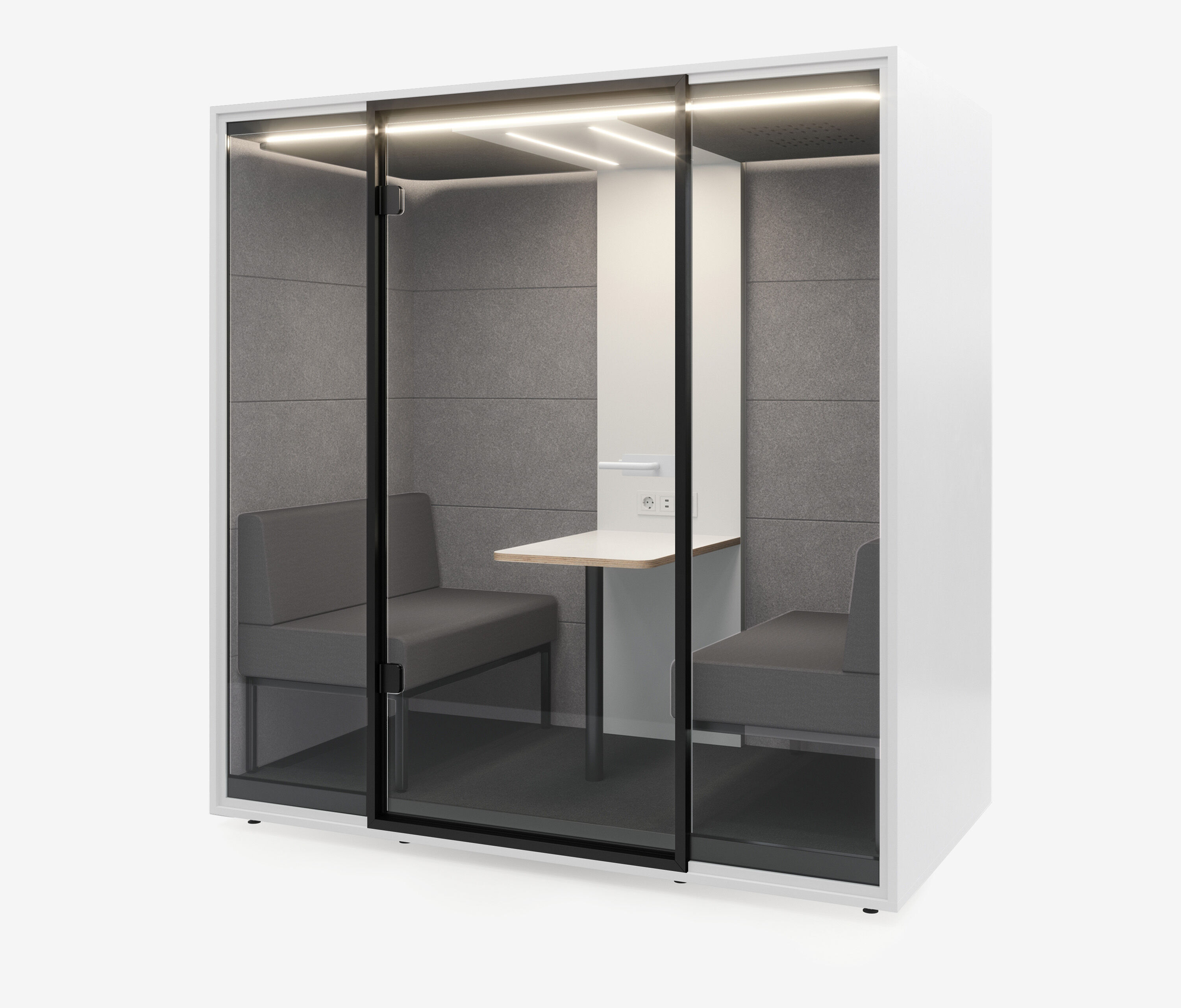 Meetingbox Quattro Wit Wit Lichtgrijs Lichtgrijs Standaard Zwart