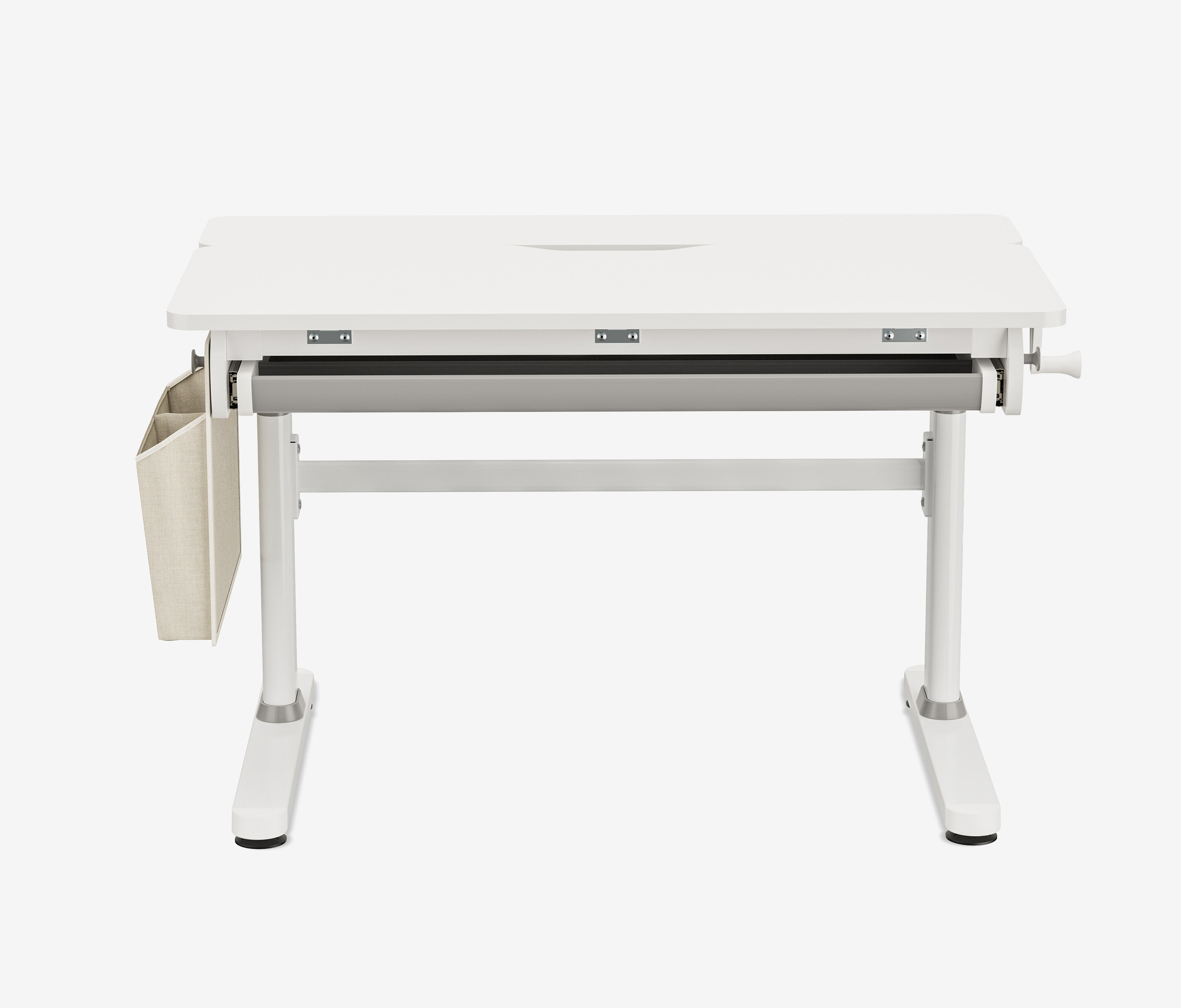 Kinderschreibtisch manuell höhenverstellbar Weiß