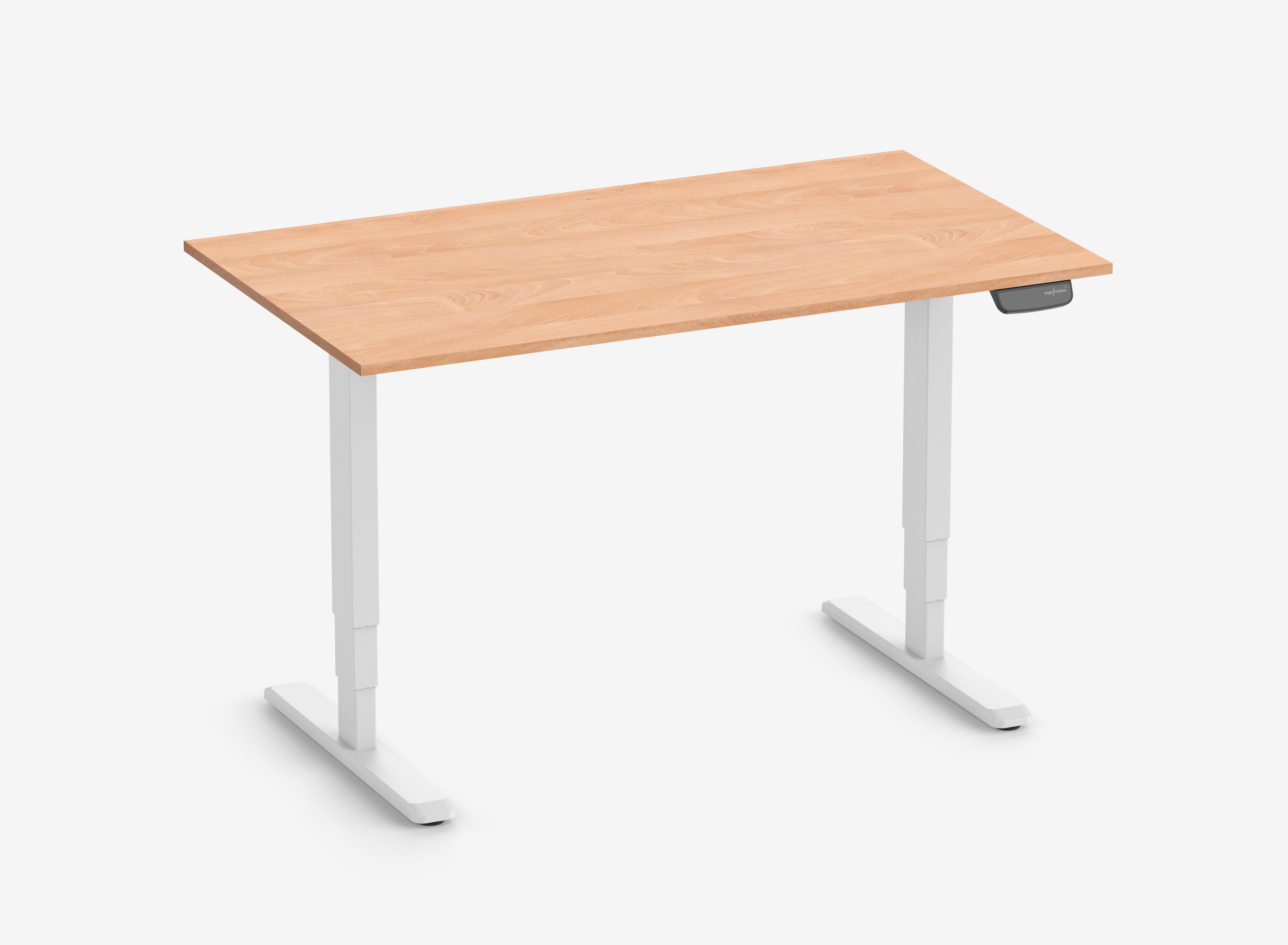 PRIMUS Rechteckschreibtisch, Gestell Weiß, Tischplatte 1400 x 800 x 19 mm Buche