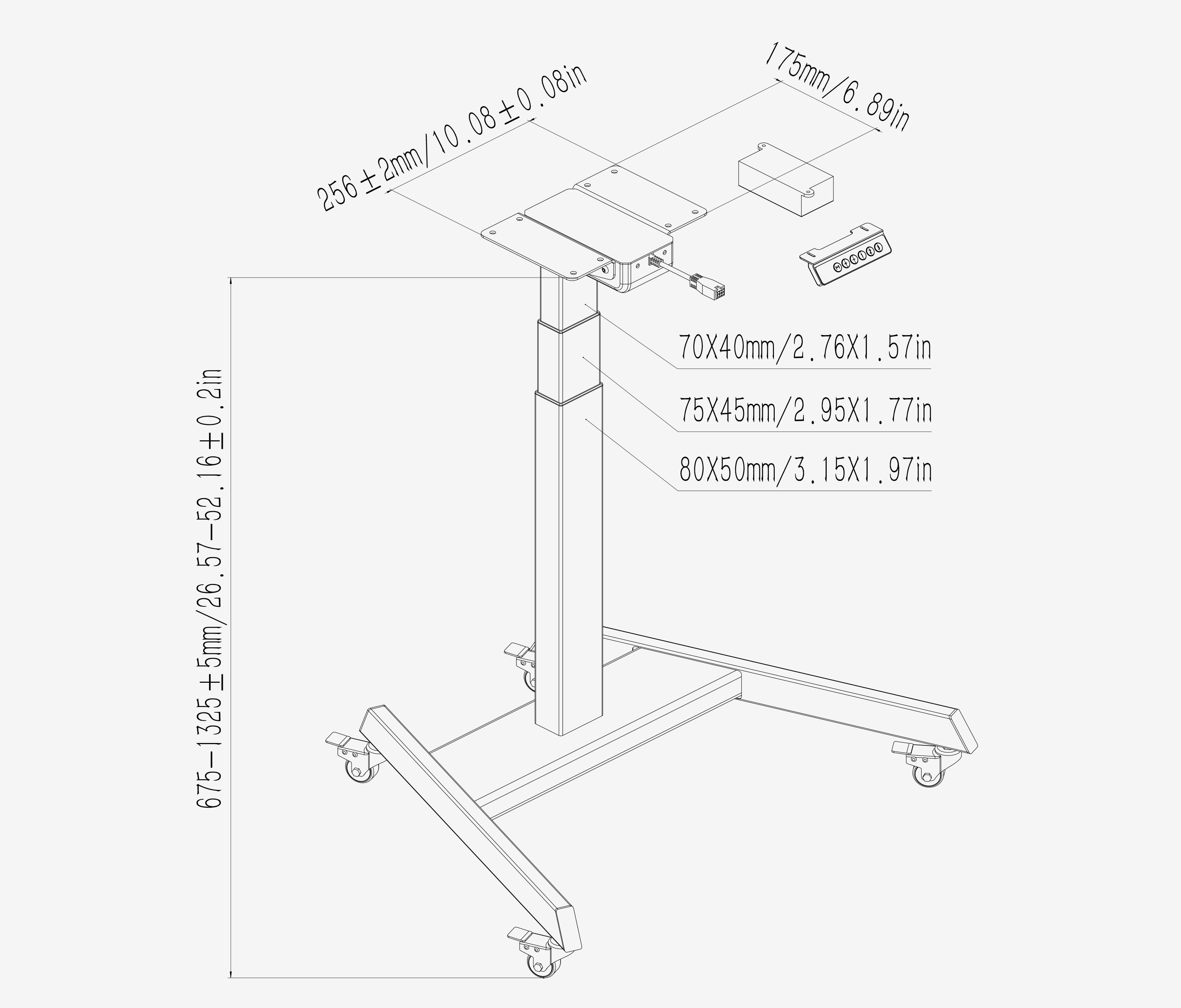 Tischgestell FOKUS Single Grau