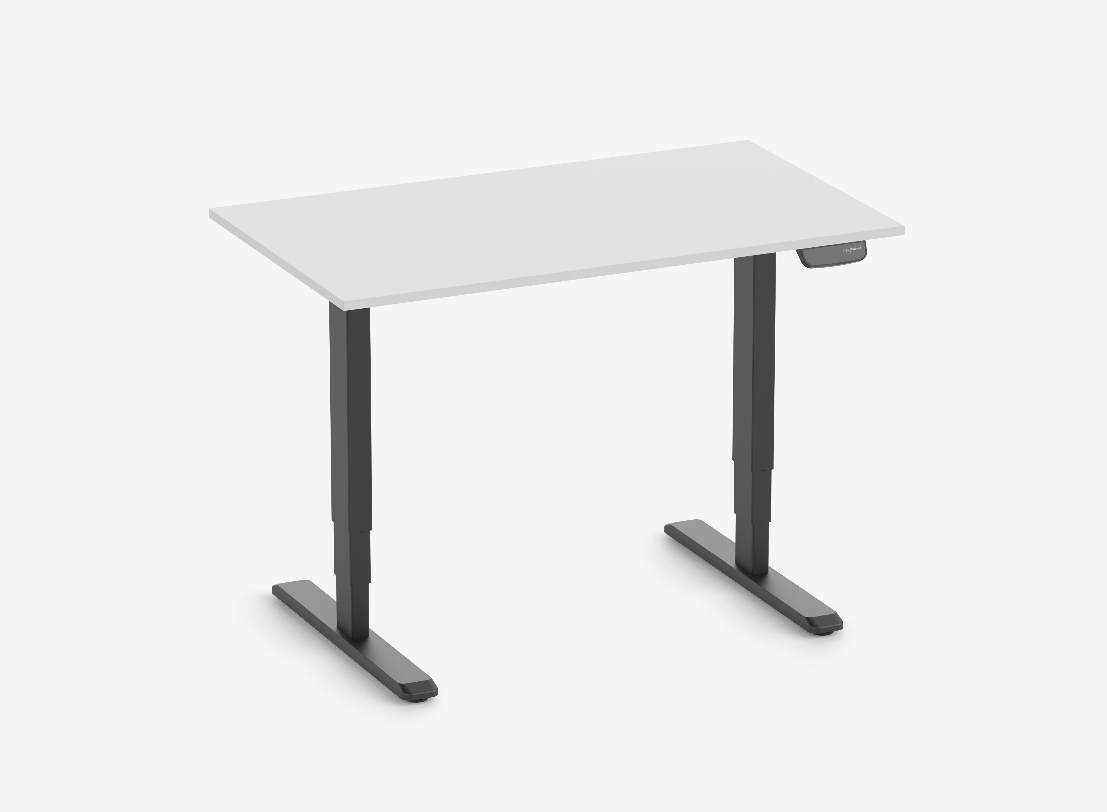 PRIMUS Speed Rechteckschreibtisch, Gestell Schwarz, Tischplatte 1200 x 700 x 19 mm Lichtgrau