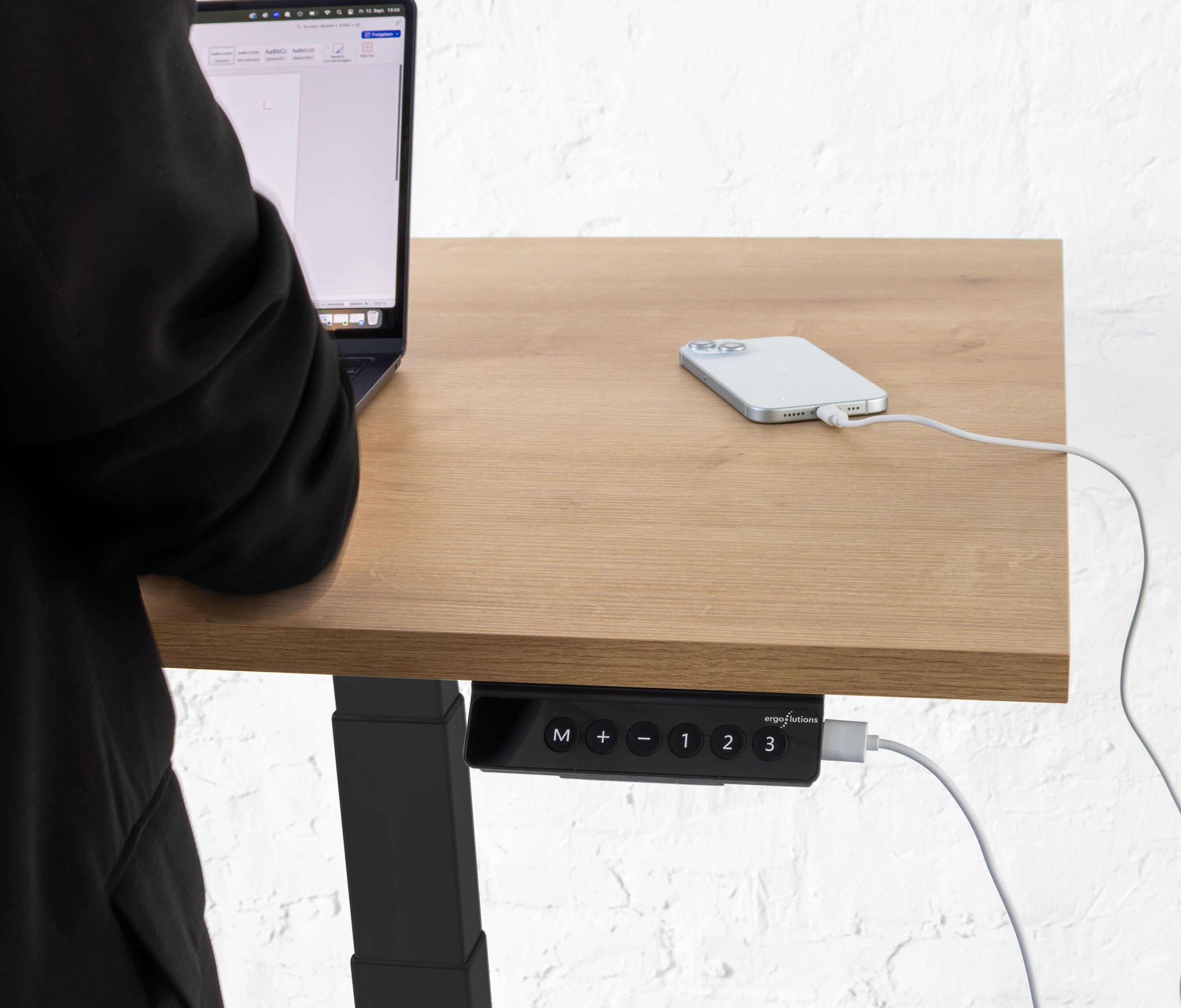 FOKUS Single Schreibtisch Schwarz Lichtgrau 60x60