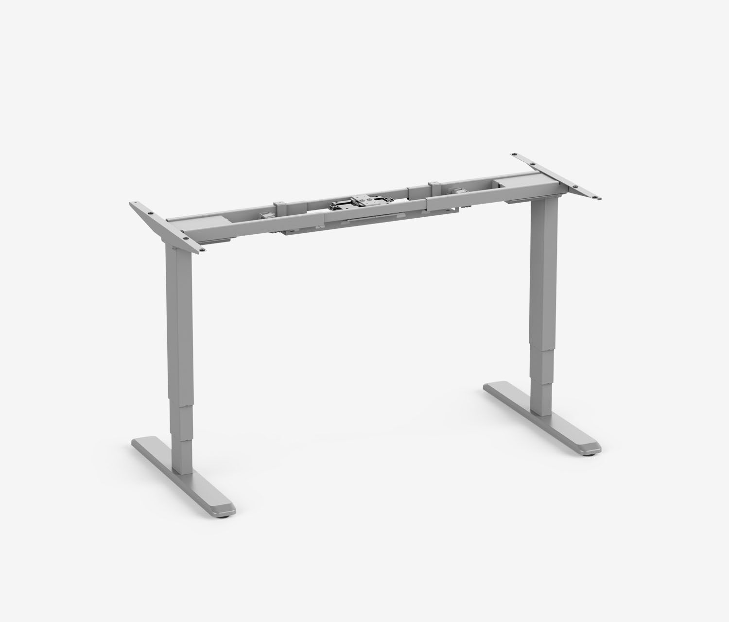 PRIMUS Rechthoekig bureau, frame grijs, tafelblad 1200 x 700 x 19 mm berkenhout
