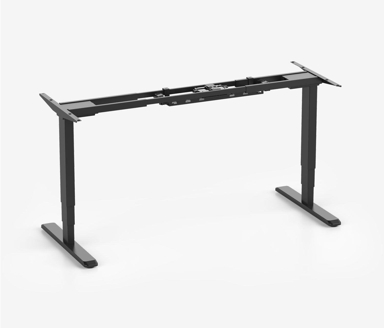 PRIMUS Freiformschreibtisch, Gestell Schwarz, Tischplatte 1600 x 800/1000 x 25 mm Eiche, Ausführung Links