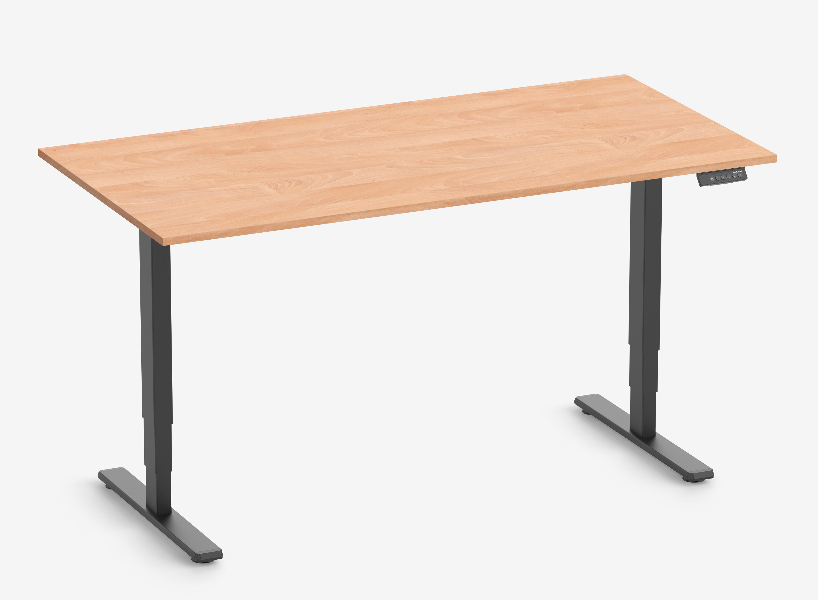 FOKUS Gestell Schwarz, Tischplatte 1600 x 800 x 19 mm Buche