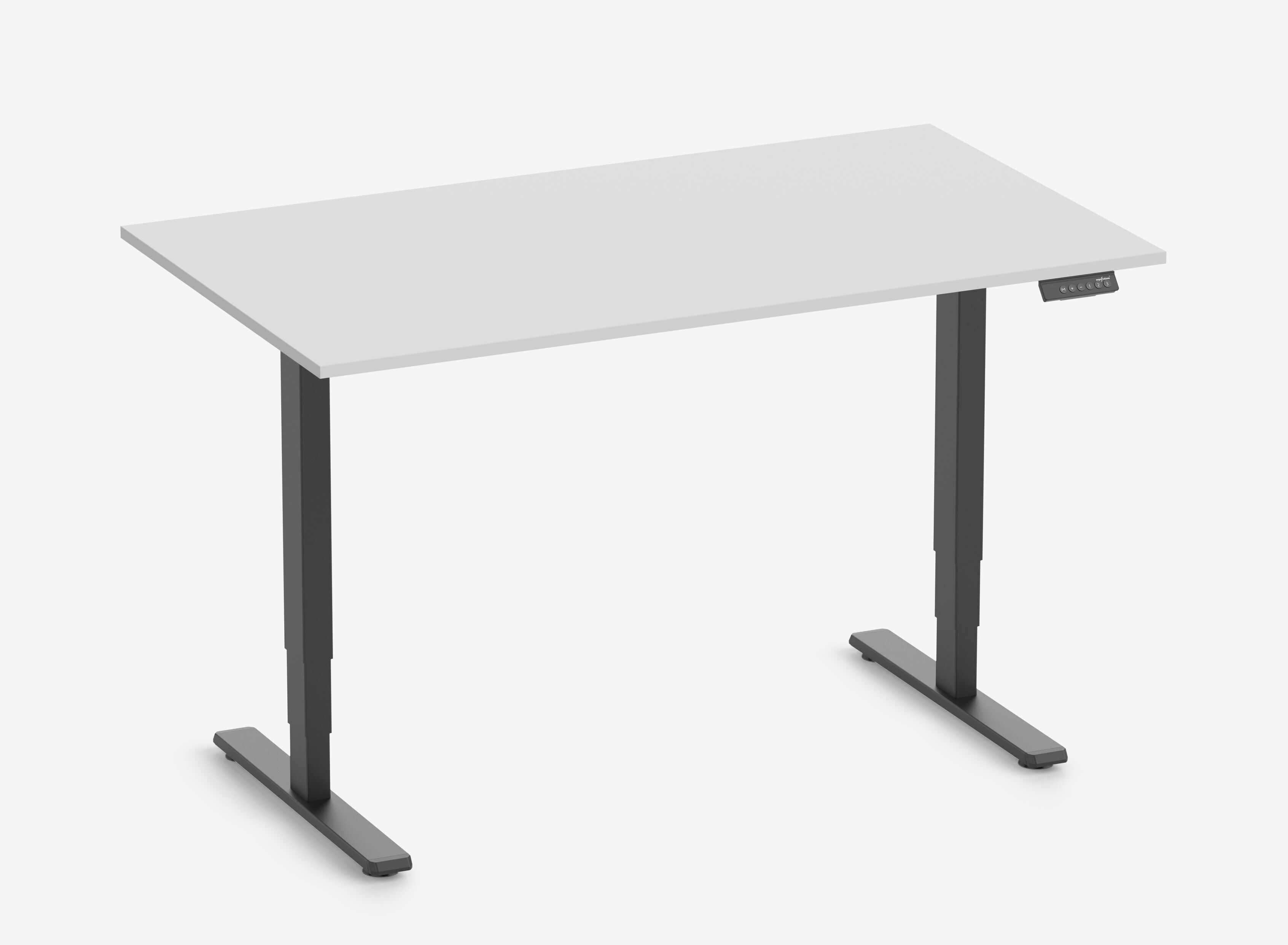 FOKUS Gestell Schwarz, Tischplatte 1400 x 800 x 19 mm Lichtgrau