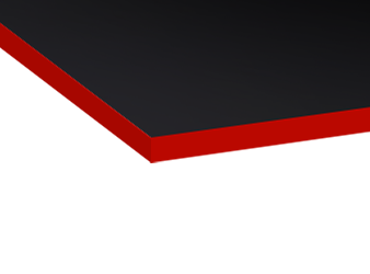 FOKUS Gamingschreibtisch Schwarz 140x80 Rechteck Fire Red