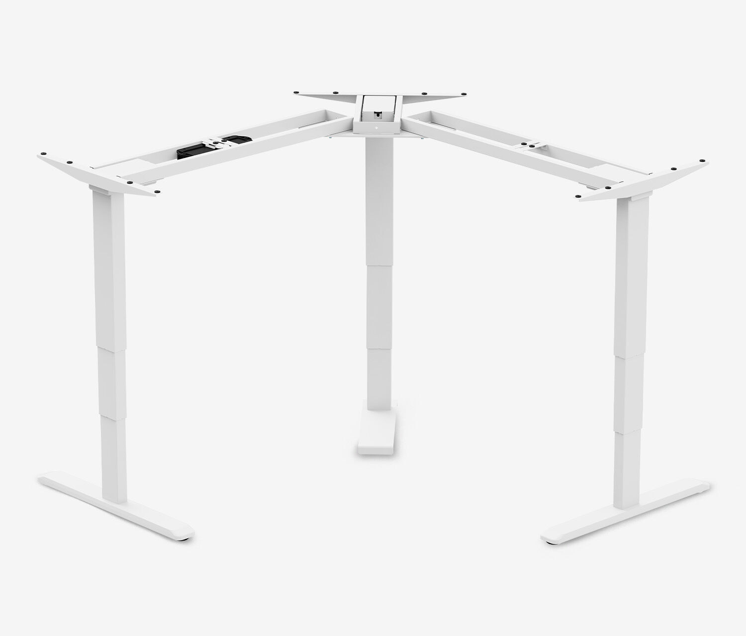 PRIMUS Eckschreibtisch, Gestell Weiß, Tischplatte 1600/800 x 1600/800 x 25 mm Topweiß
