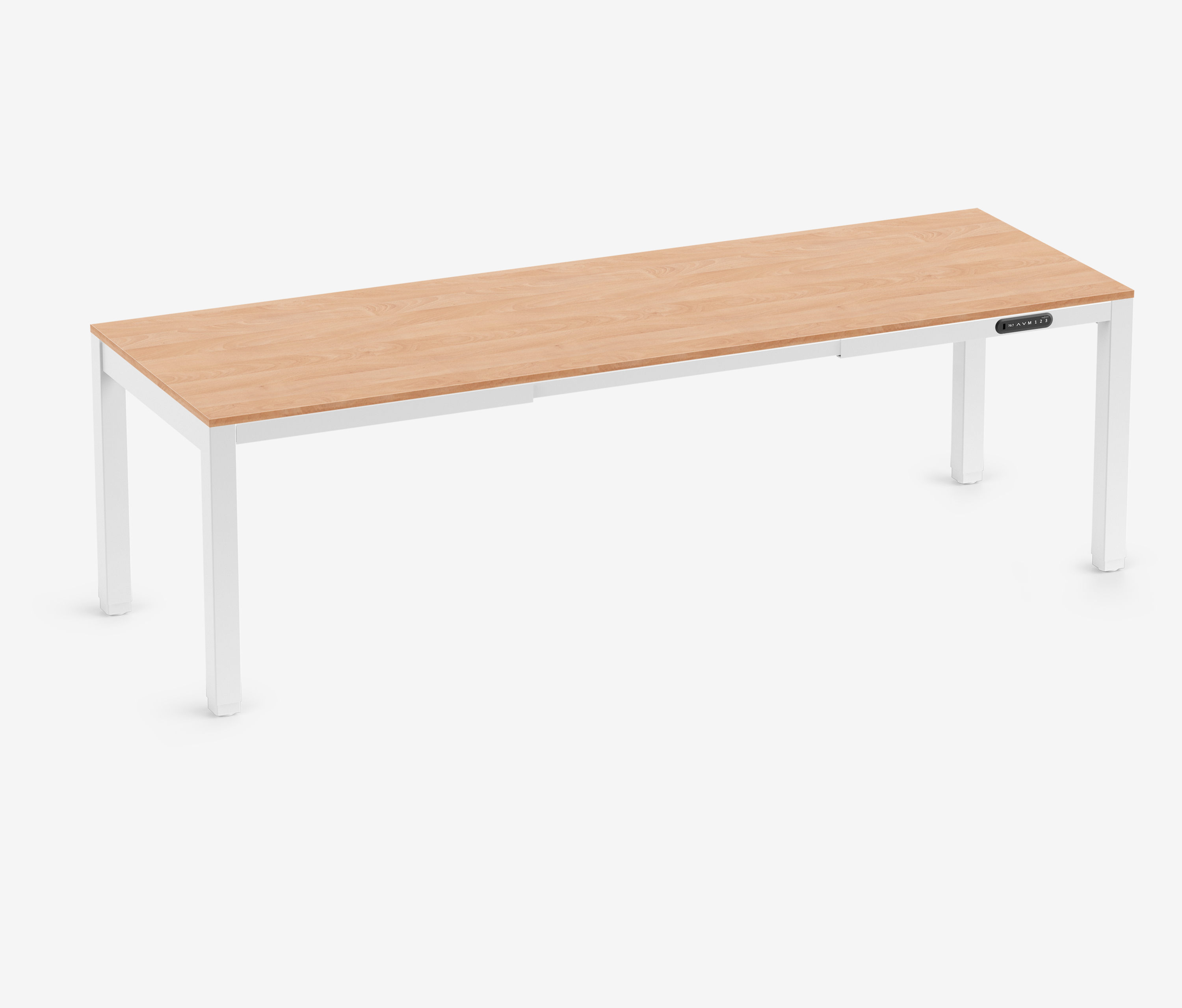 PRIMUS 4-Bein Schreibtisch Weiß Buche 2400 x 800 x 25 mm