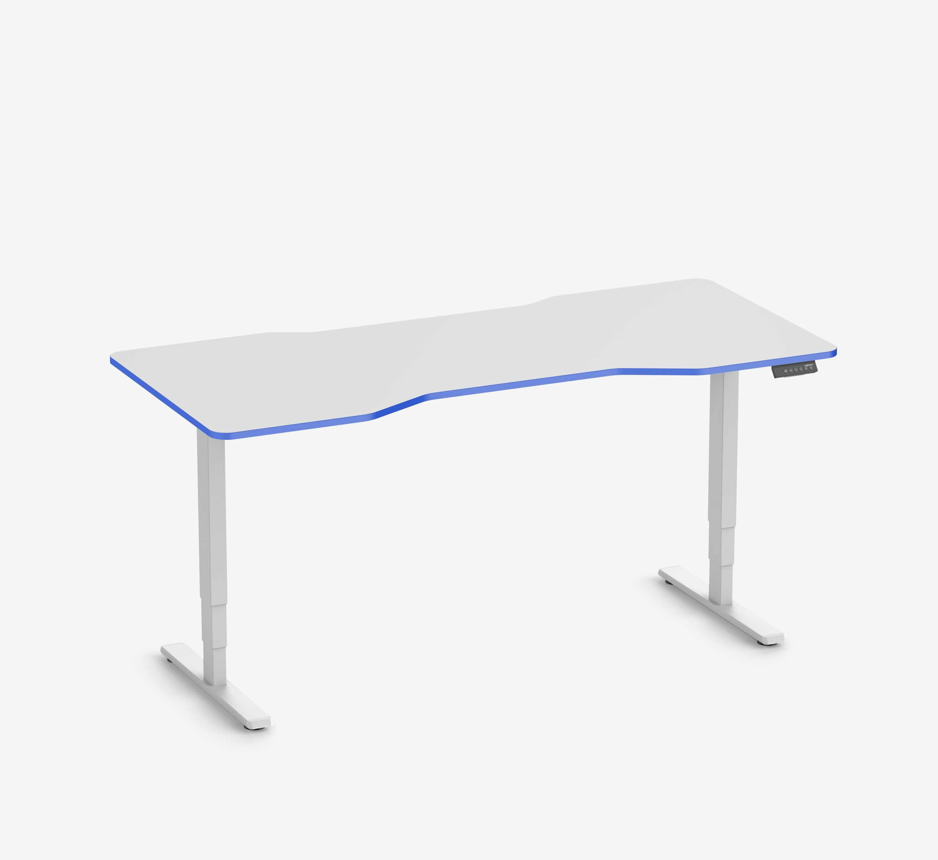 FOKUS Gamingschreibtisch Weiß 180x80 Cockpit Royal Blue