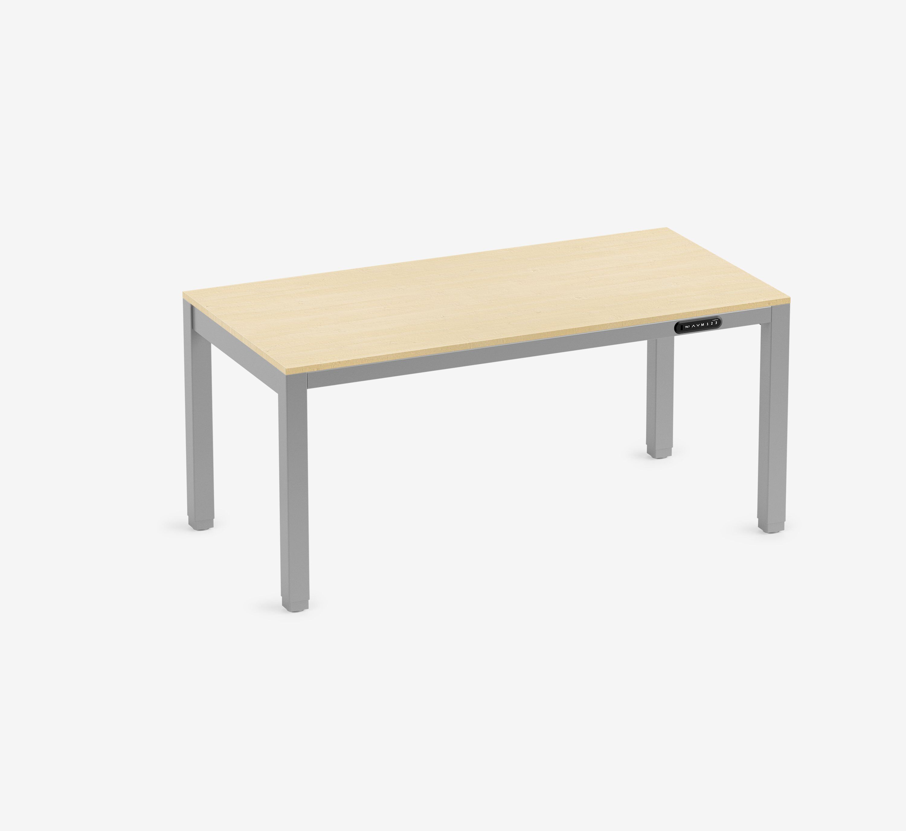 PRIMUS 4-Bein Schreibtisch Grau Birke 1600 x 800 x 25 mm