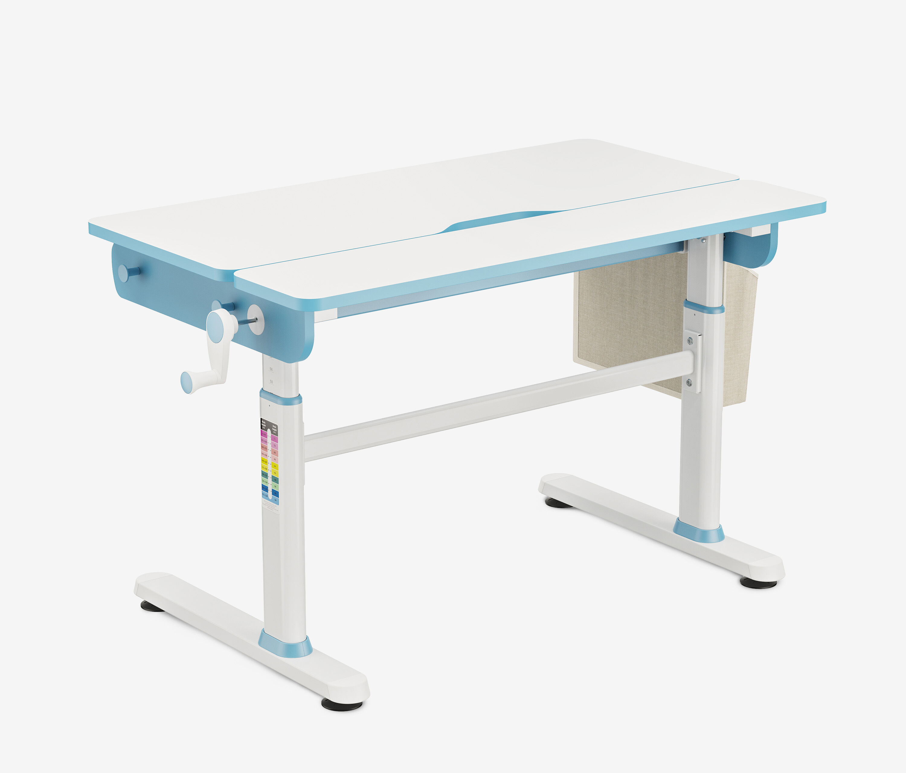 Kinderschreibtisch manuell höhenverstellbar Blau