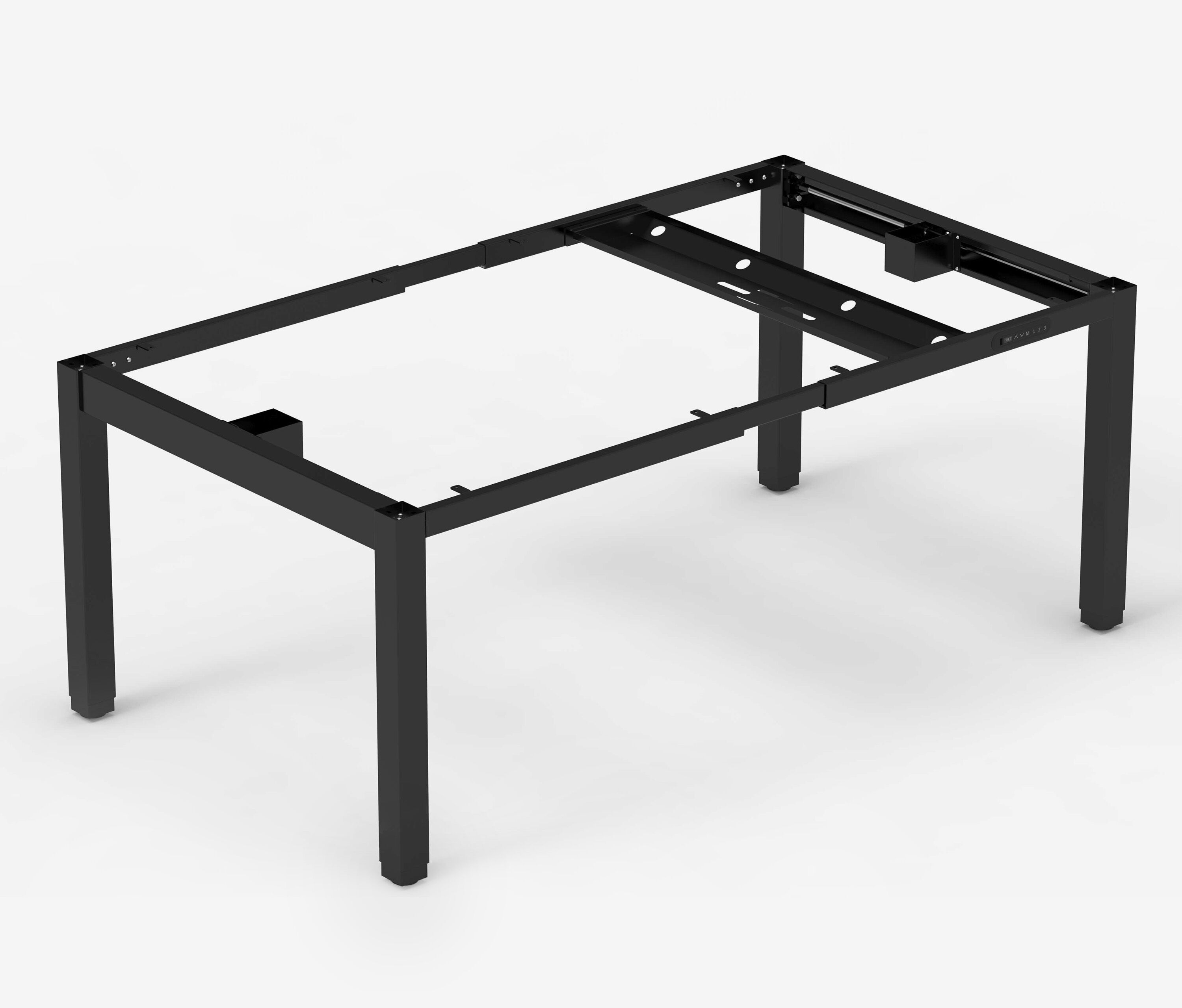 PRIMUS 4-Bein Schreibtisch Schwarz Nussbaum 1600 x 800 x 25 mm