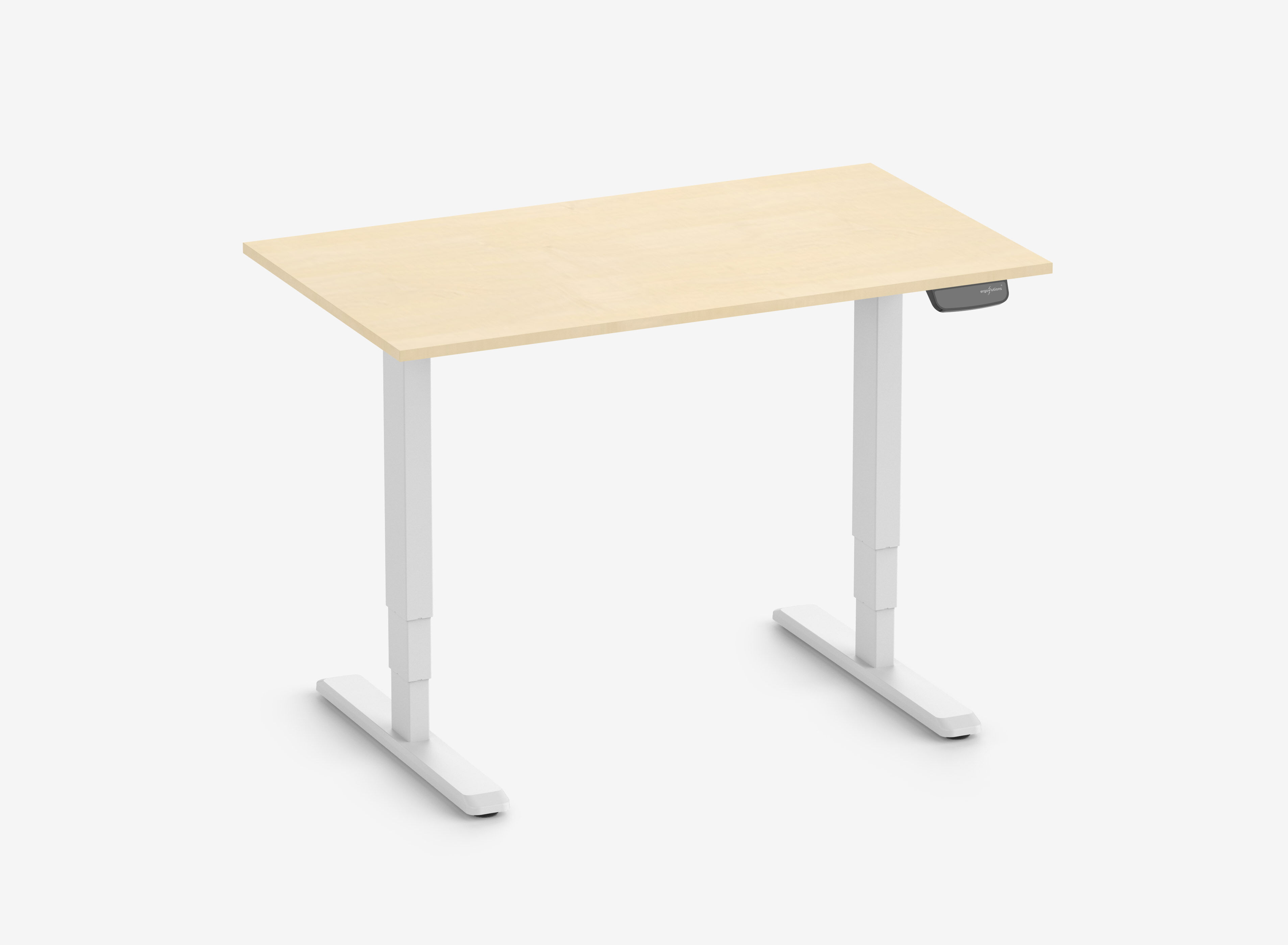 PRIMUS Rechteckschreibtisch, Gestell Weiß, Tischplatte 1200 x 700 x 19 mm Birke