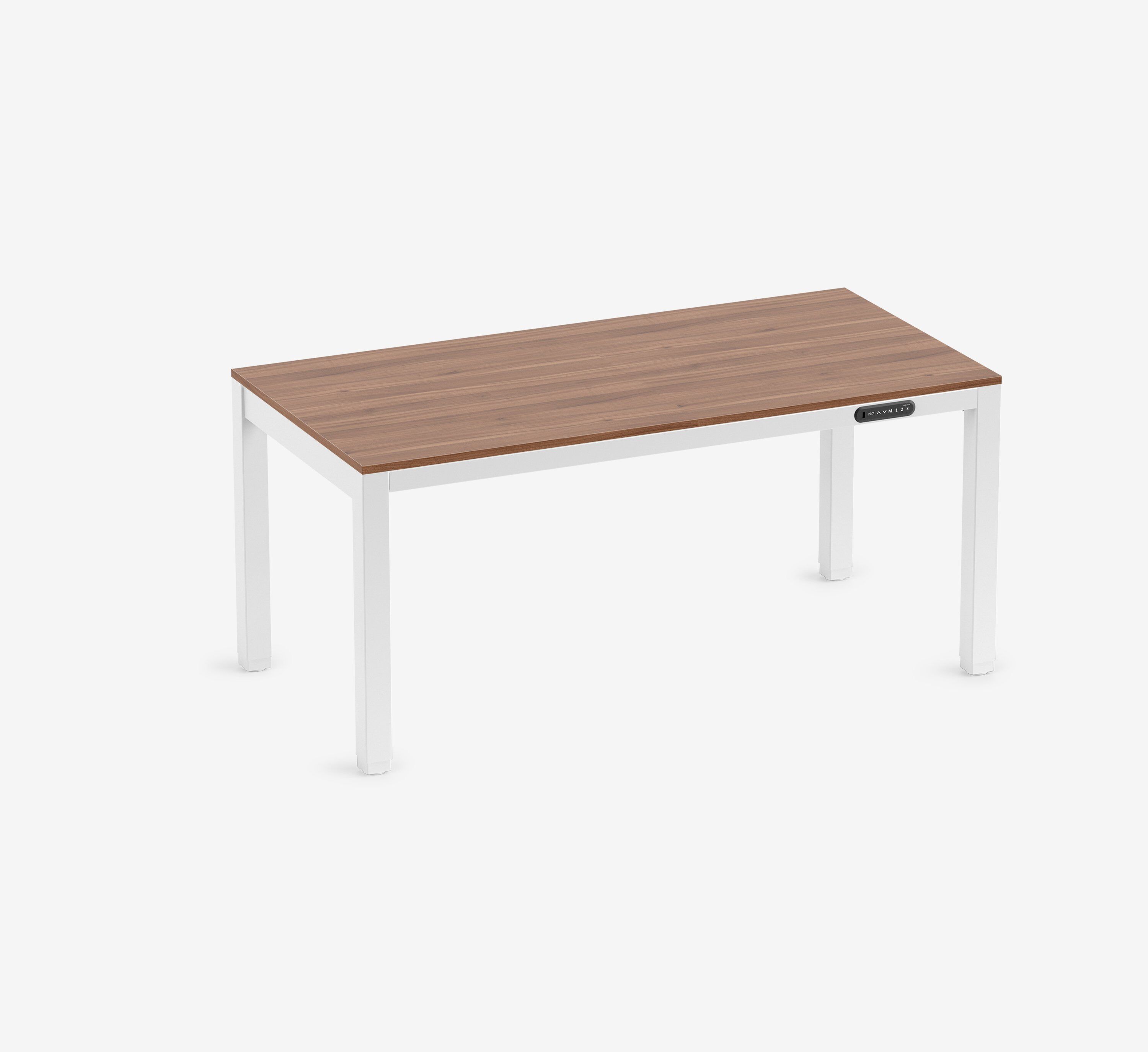 PRIMUS 4-Bein Schreibtisch Weiß Nussbaum 1600 x 800 x 25 mm