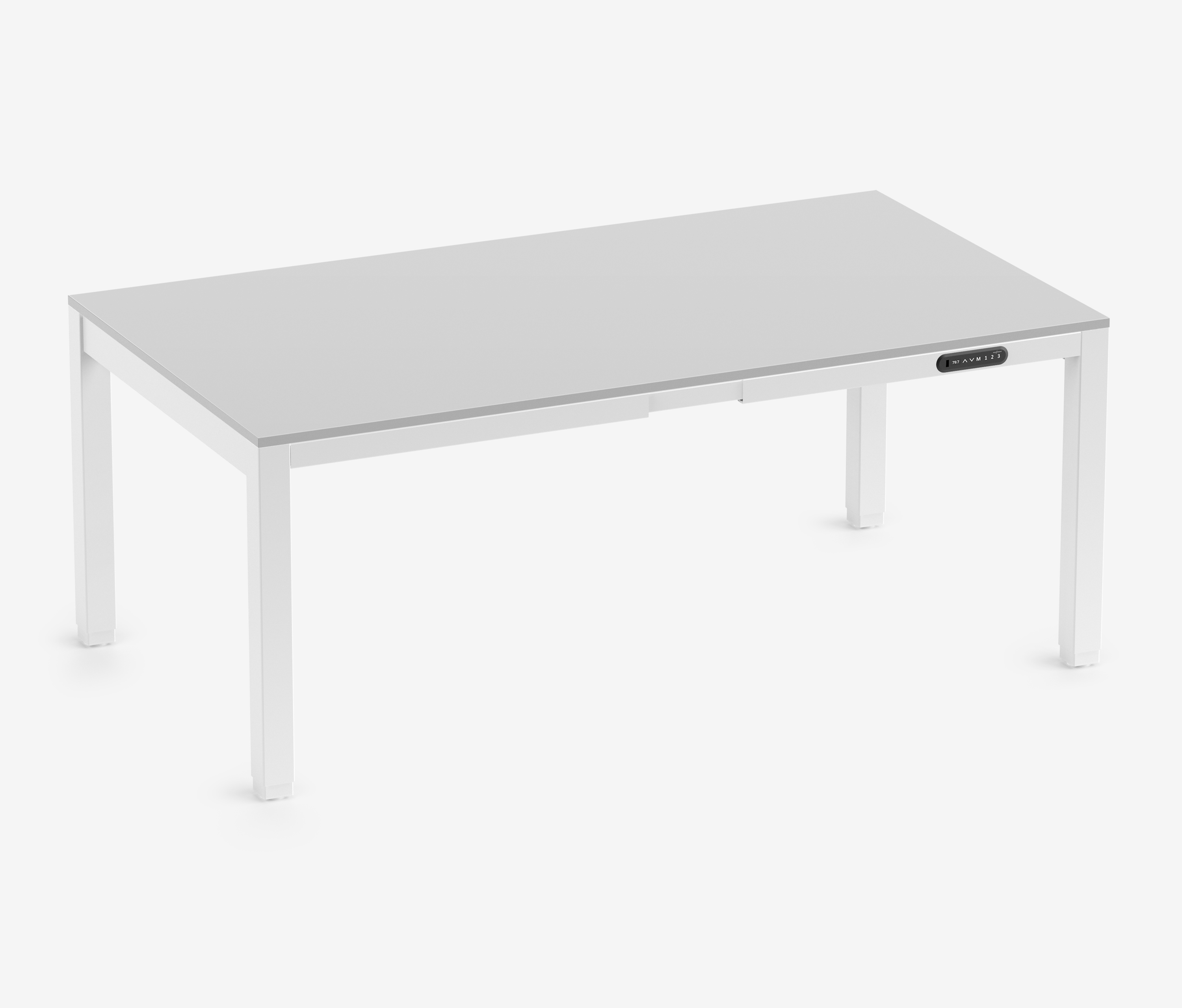 PRIMUS 4-Bein Schreibtisch Weiß Lichtgrau 1800 x 1000 x 25 mm