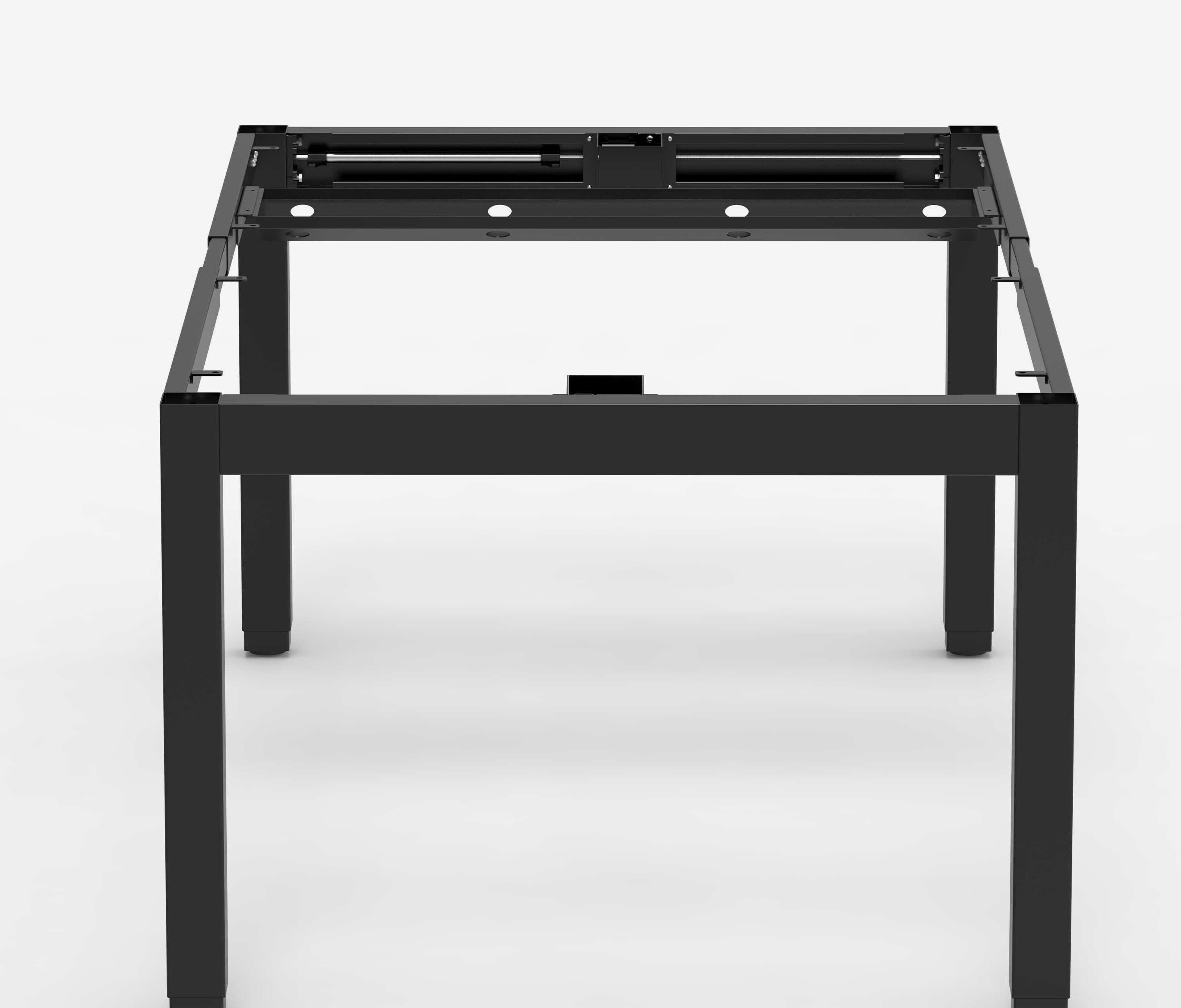 PRIMUS 4-Bein Schreibtisch Schwarz Topweiß 1600 x 800 x 25 mm