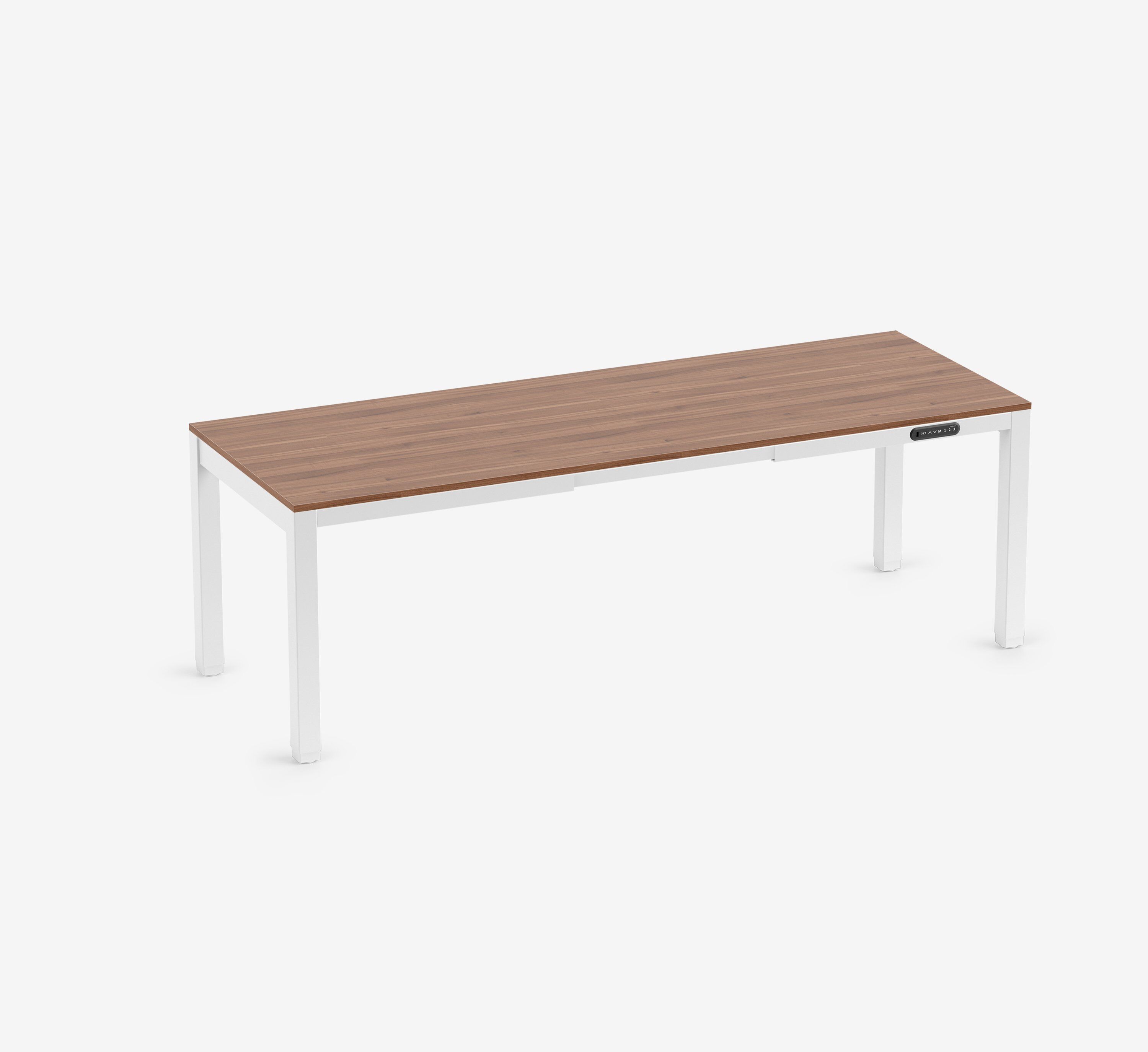 PRIMUS 4-Bein Schreibtisch Weiß Nussbaum 2200 x 800 x 25 mm
