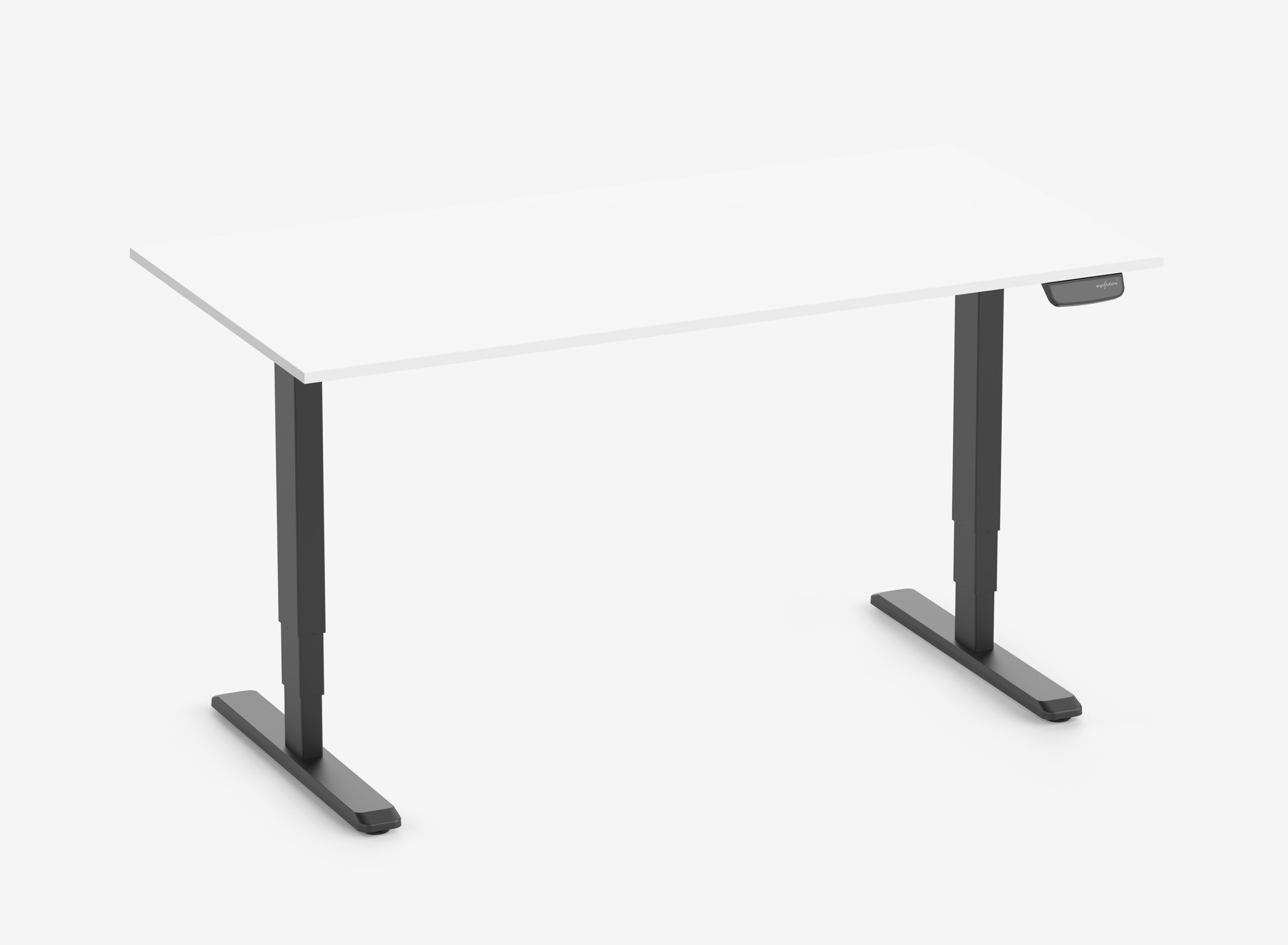 PRIMUS Rechthoekig bureau, frame zwart, tafelblad 1600 x 800 x 19 mm wit top