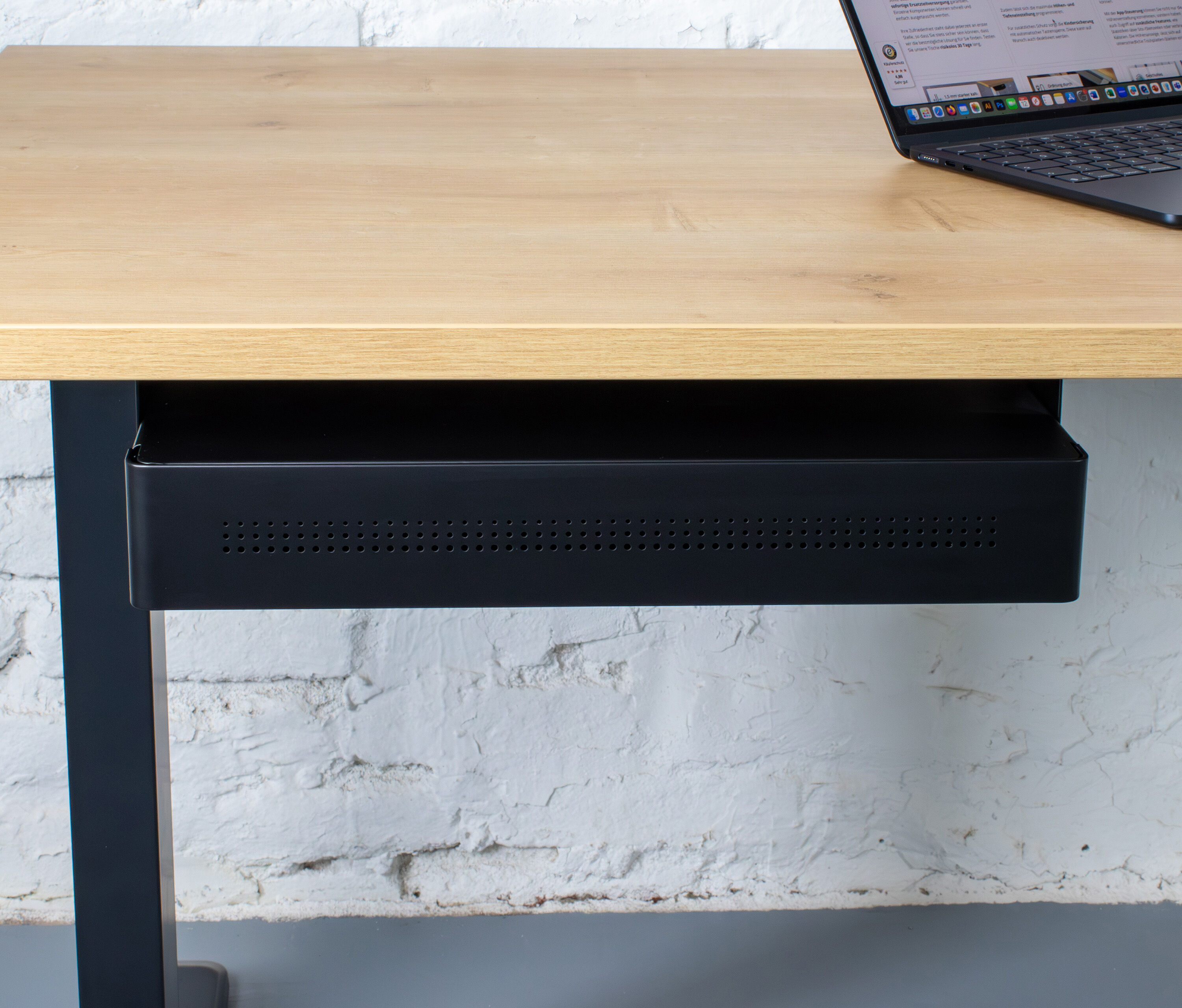 Untertisch Schublade mit USB Lader Weiß