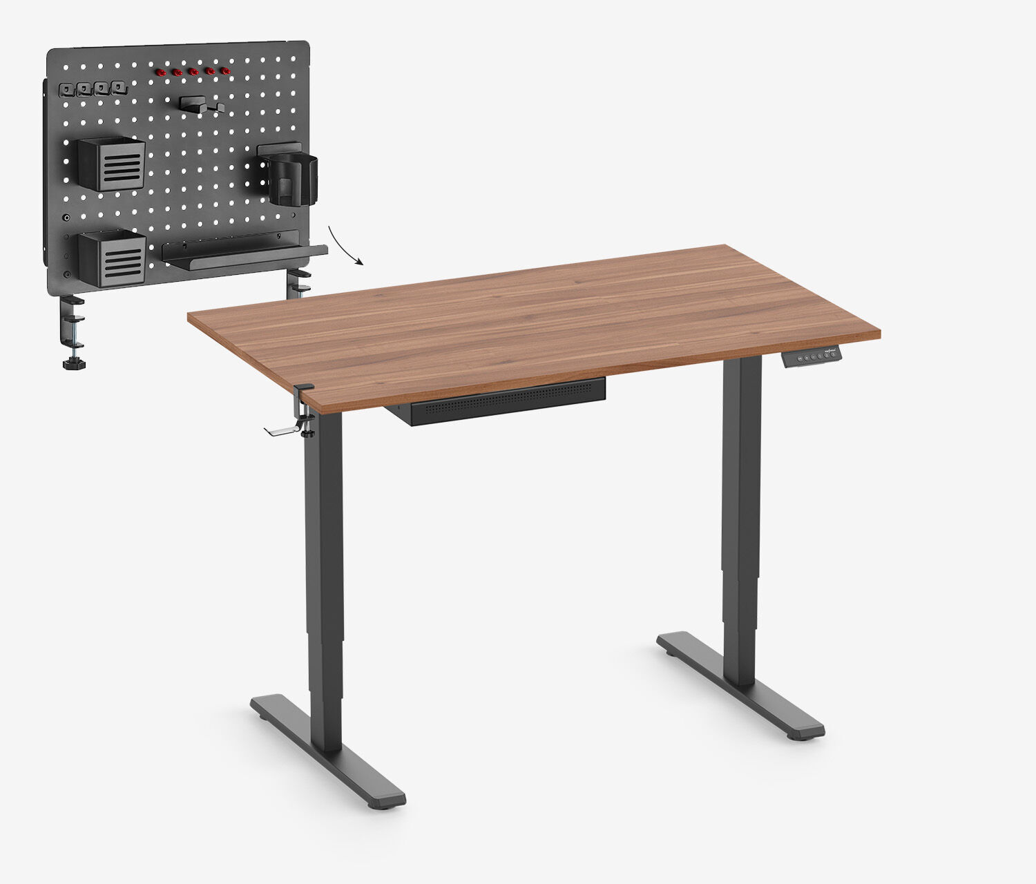 FOKUS Organizer Set Schwarz, Slim Schublade Nussbaum 120x70 Organizer Board Schwarz Kopfhörer Halter