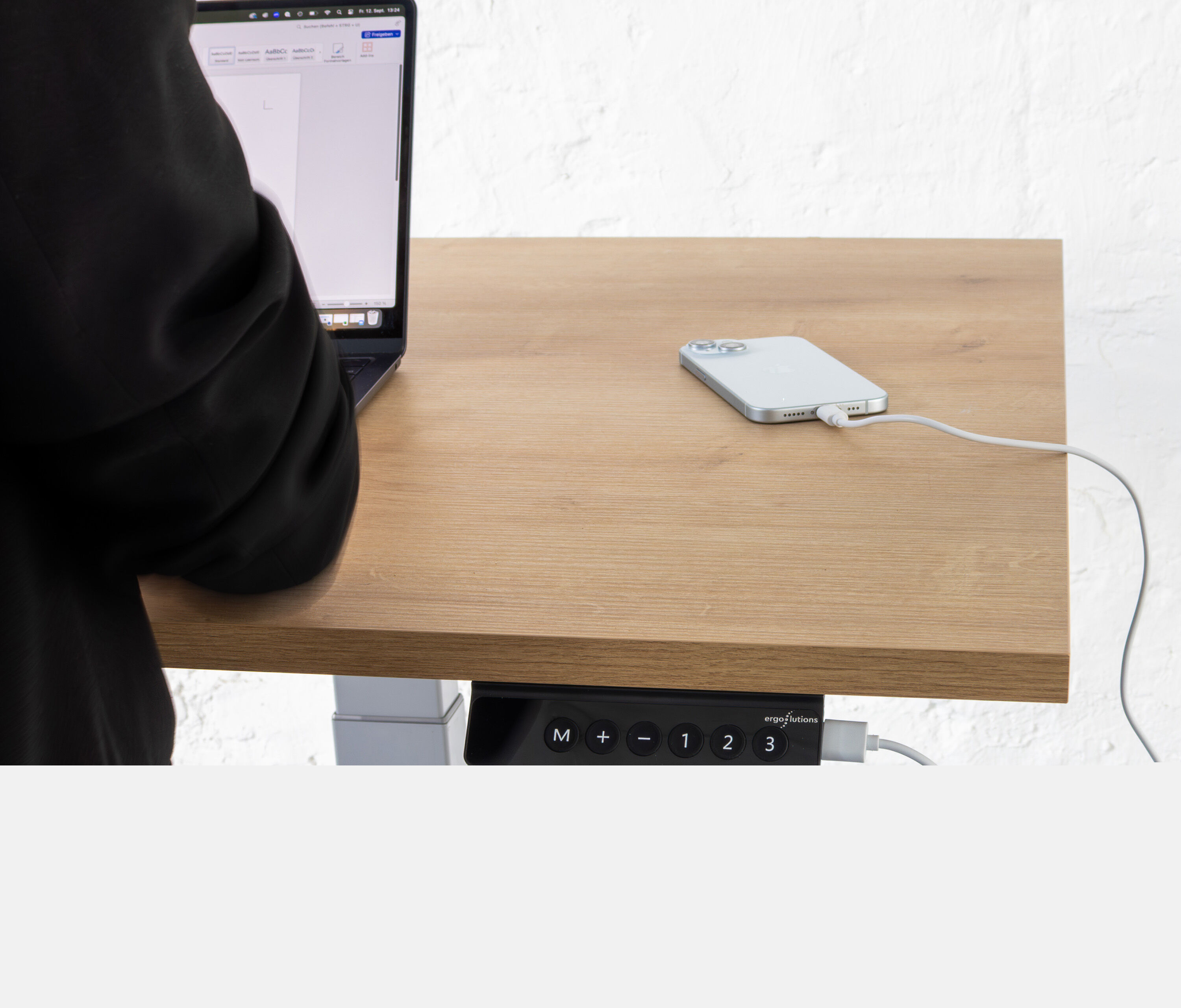 FOKUS Single Schreibtisch Grau Eiche 60x60