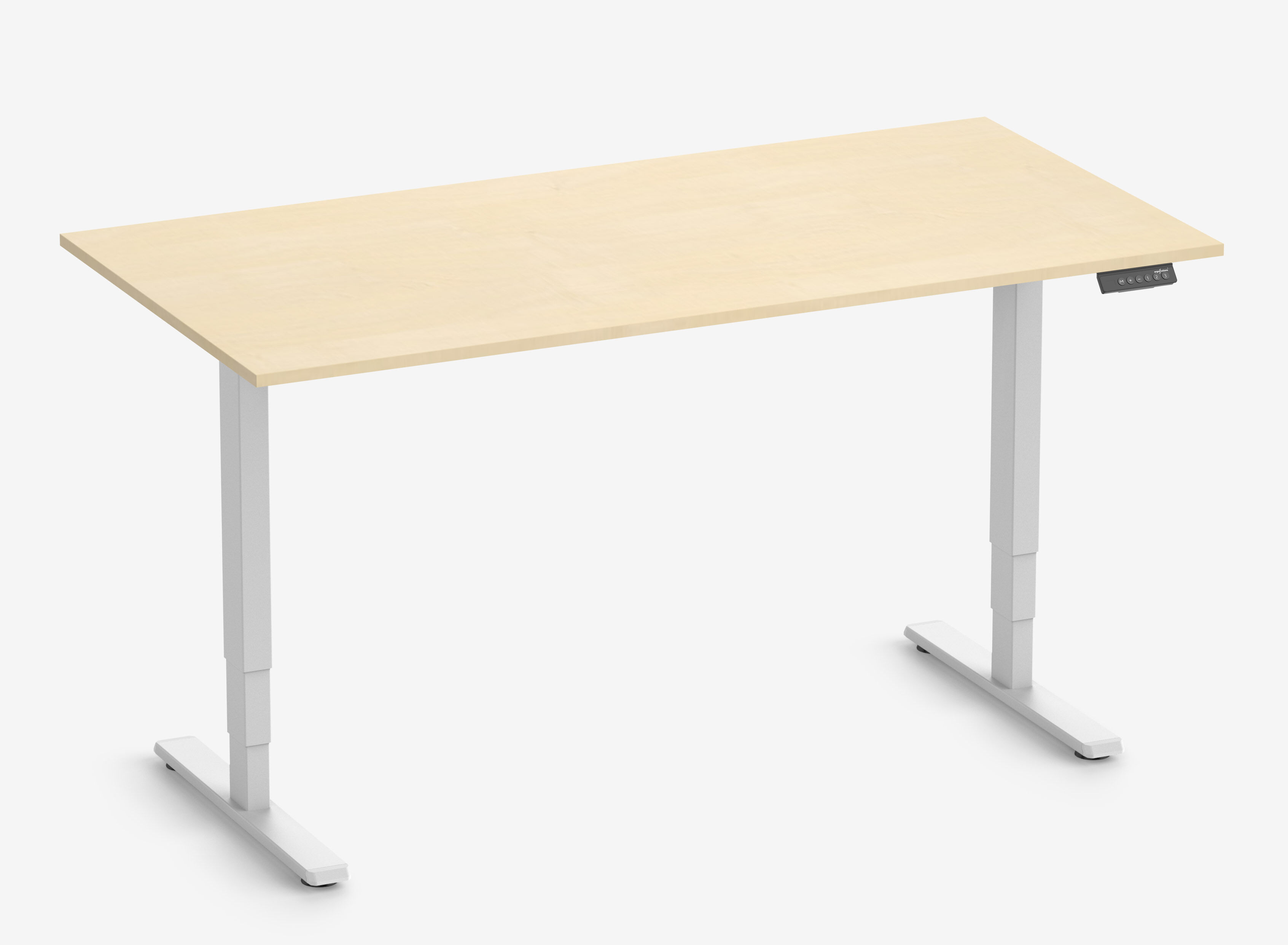 FOKUS Gestell Weiß, Tischplatte 1600 x 800 x 19 mm Birke