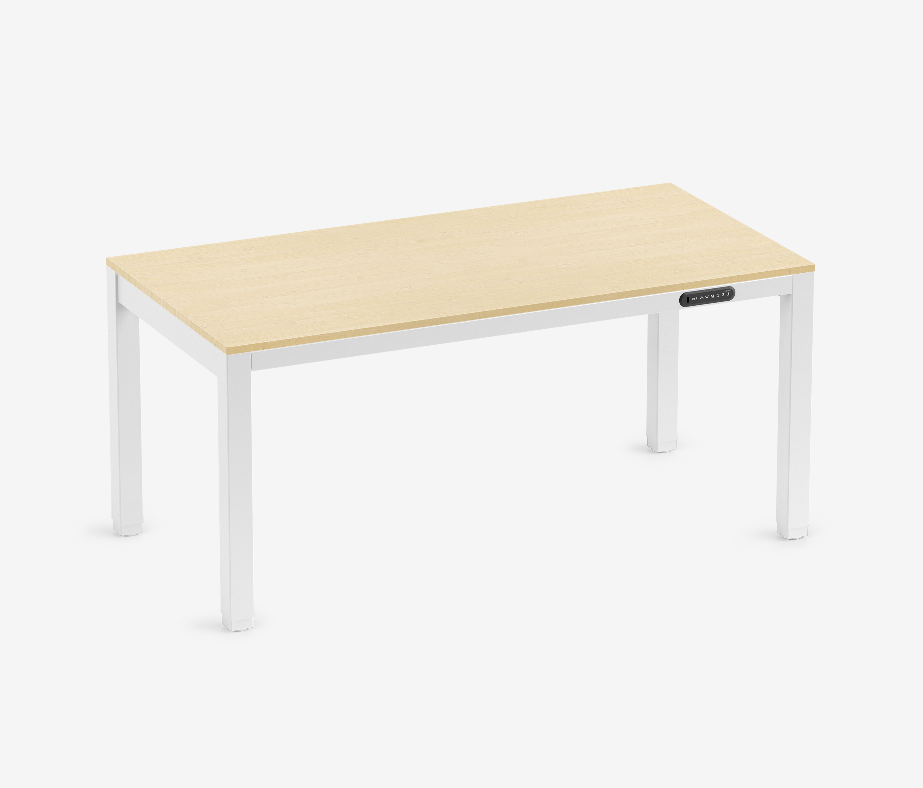 PRIMUS 4-Bein Schreibtisch Weiß Birke 1600 x 800 x 25 mm
