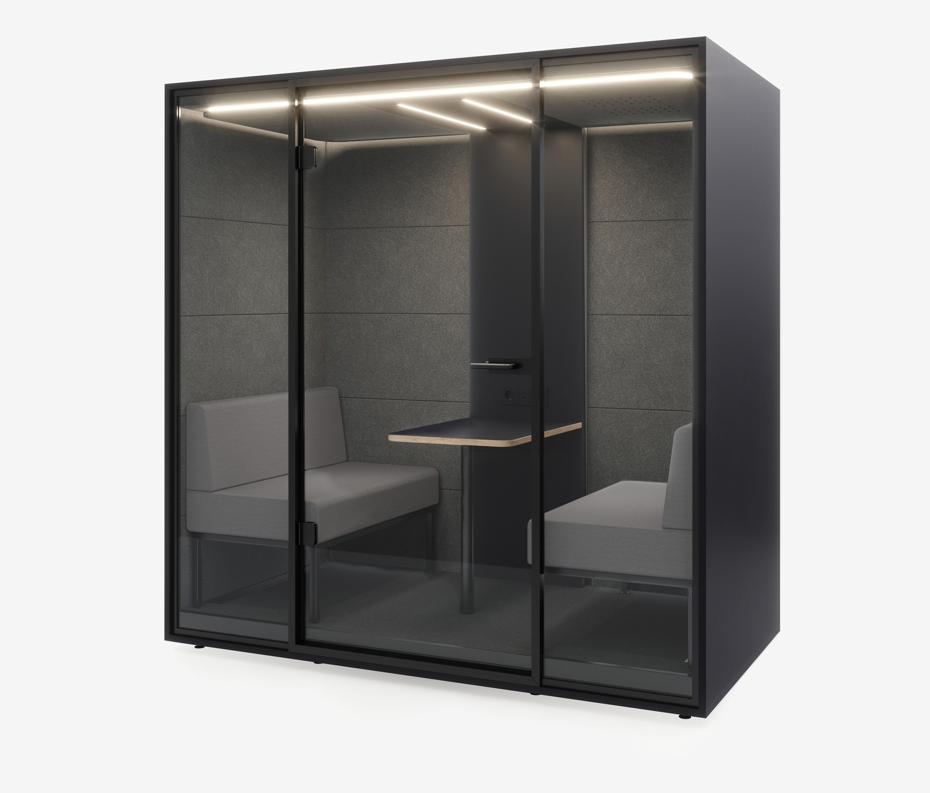 Meetingbox Quattro Anthrazit Anthrazit Grau Hellgrau Standard Schwarz