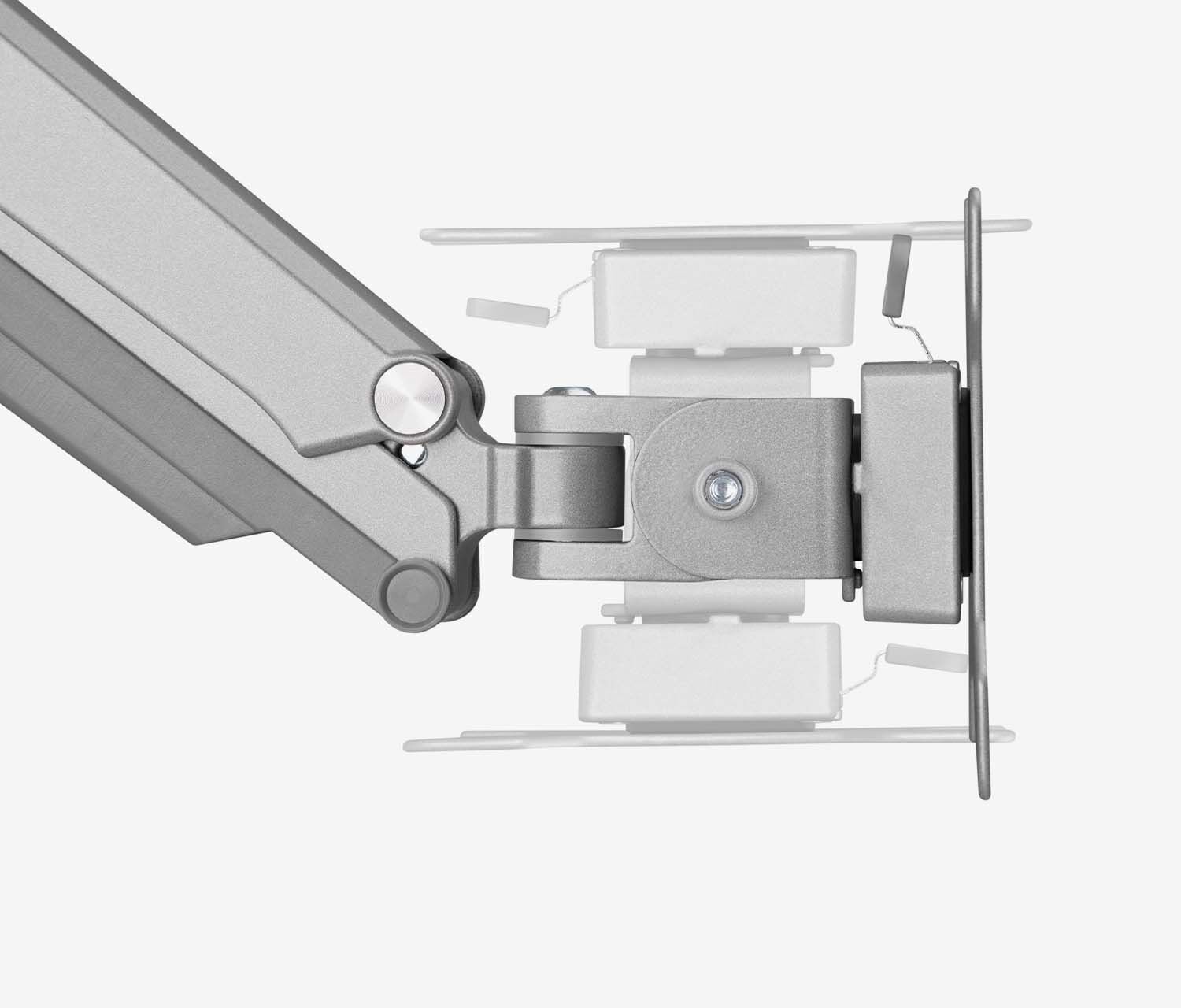 Single Gasdruck Monitorarm - silber