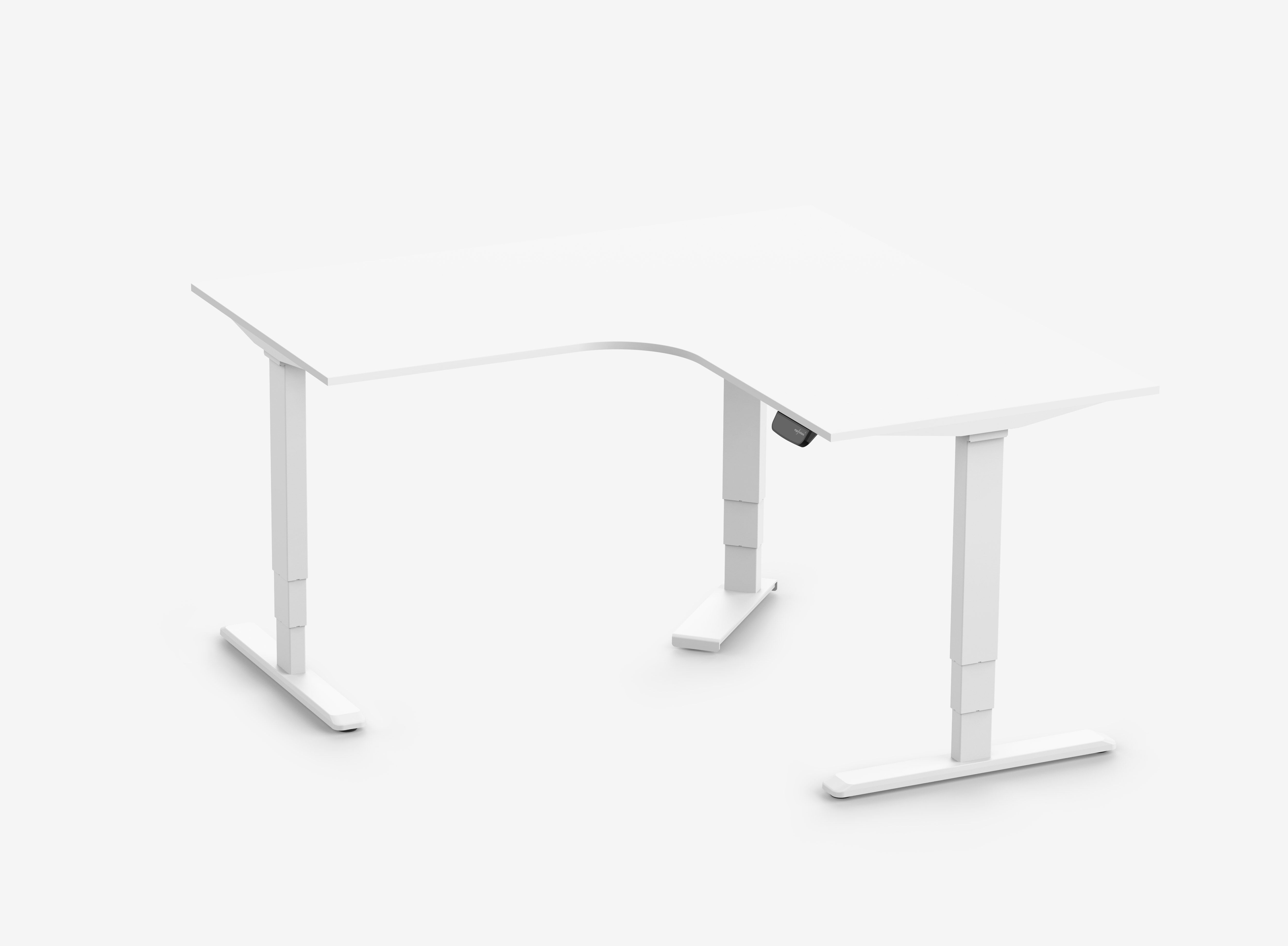 PRIMUS Eckschreibtisch, Gestell Weiß, Tischplatte 1600/800 x 1600/800 x 25 mm Topweiß