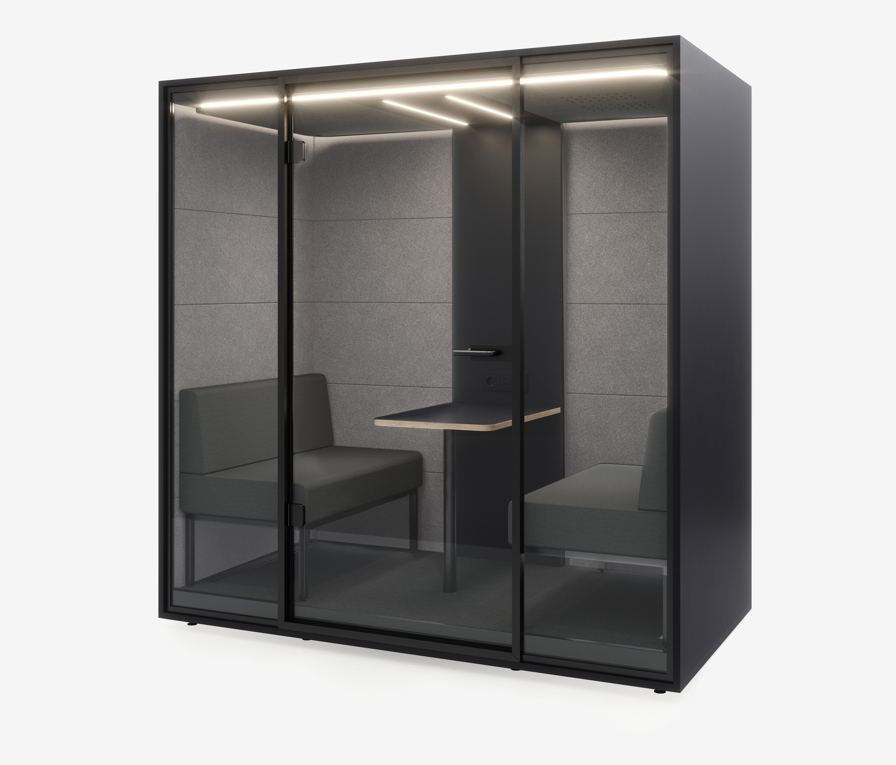 Meetingbox Quattro Anthrazit Anthrazit Hellgrau Grau Standard Schwarz