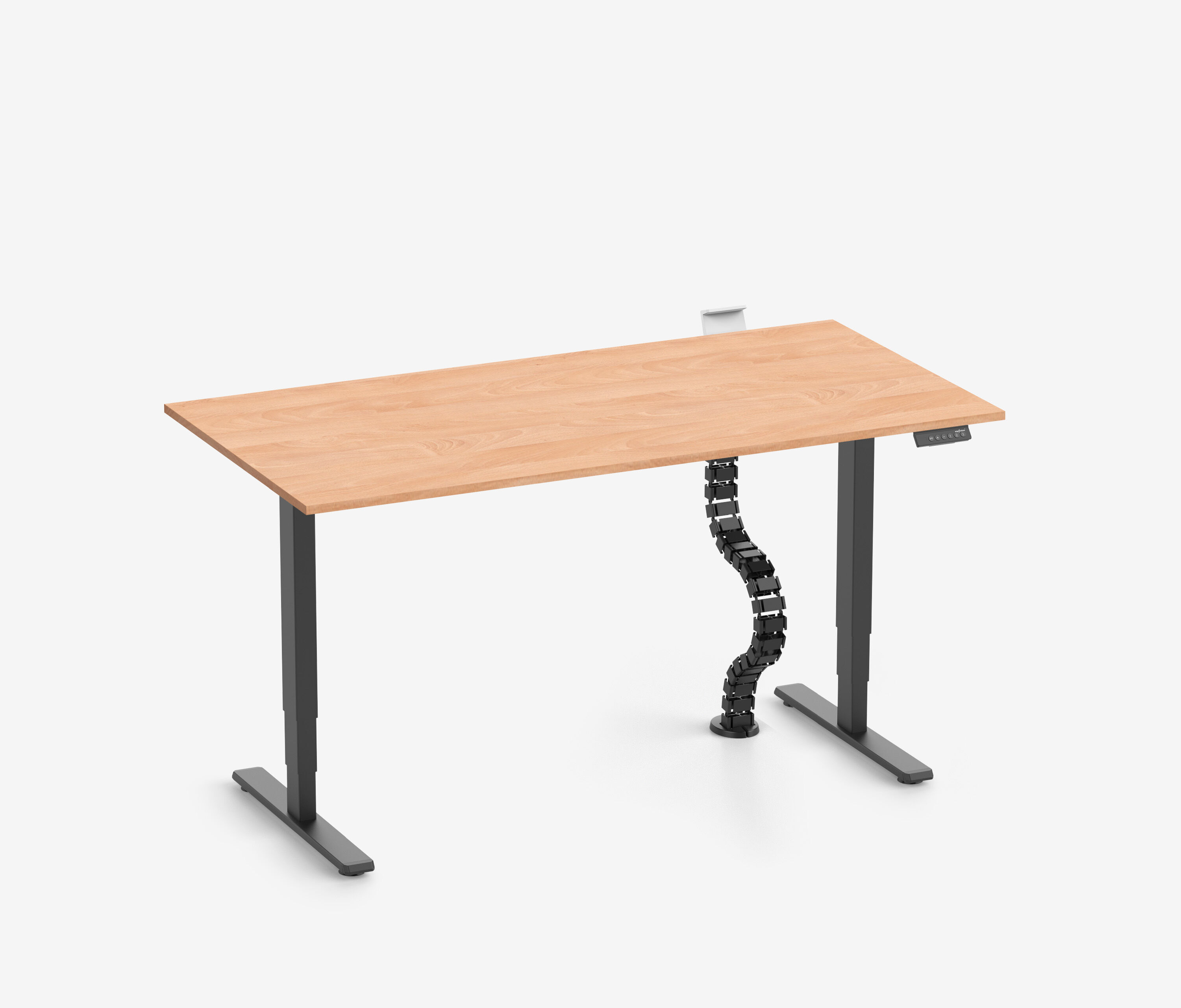 FOKUS Bureau + Stekkerdooshouder + Kabelslang Zwart Beuken 120x70