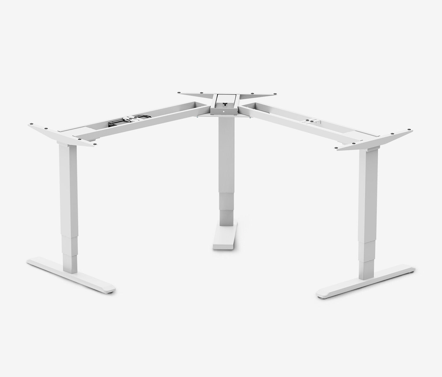 PRIMUS Winkelschreibtisch, Gestell Weiß, Tischplatte  1600 x 800 x 25 mm Eiche