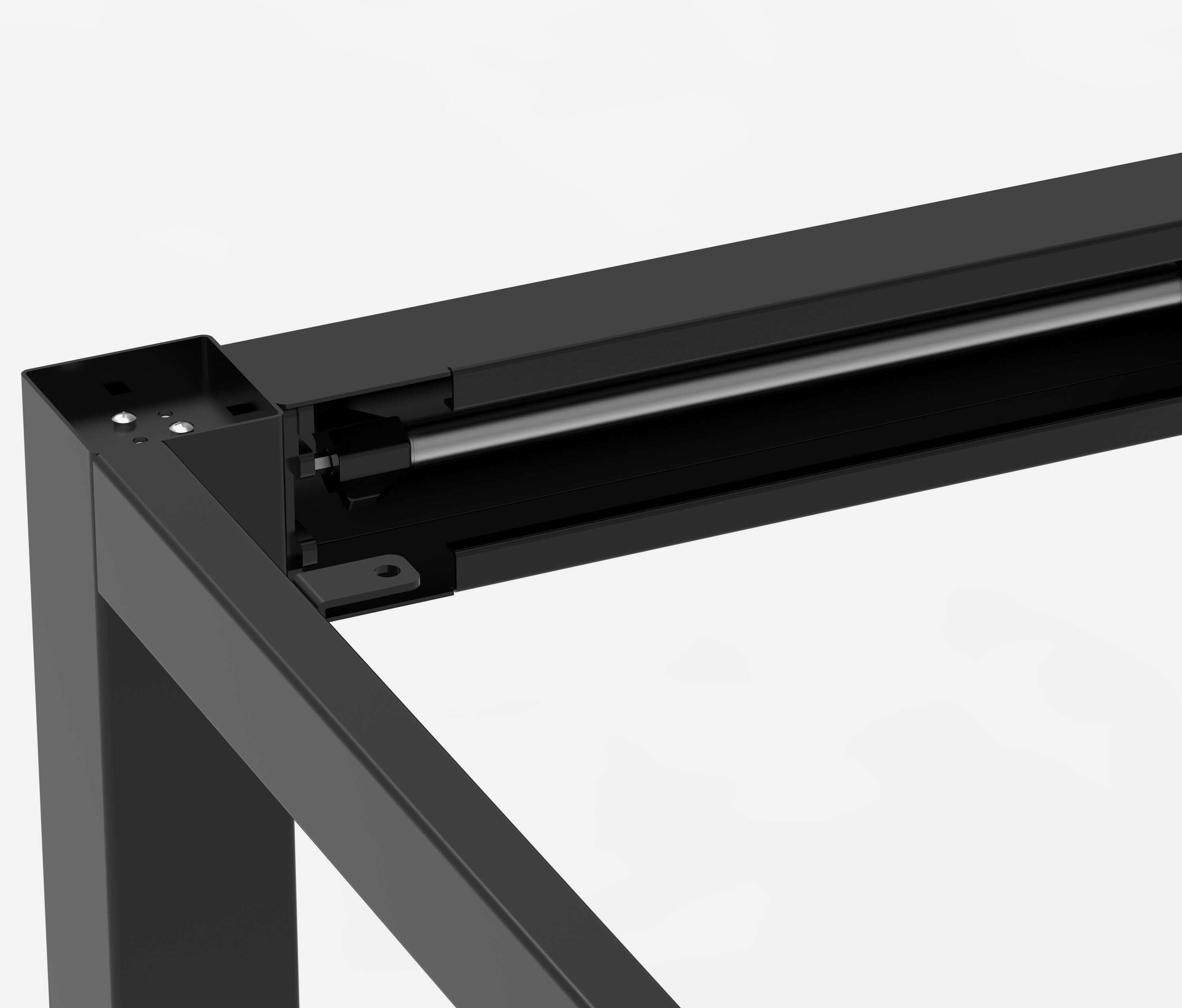 PRIMUS 4-Bein Schreibtisch Schwarz Eiche 2600 x 1000 x 25 mm