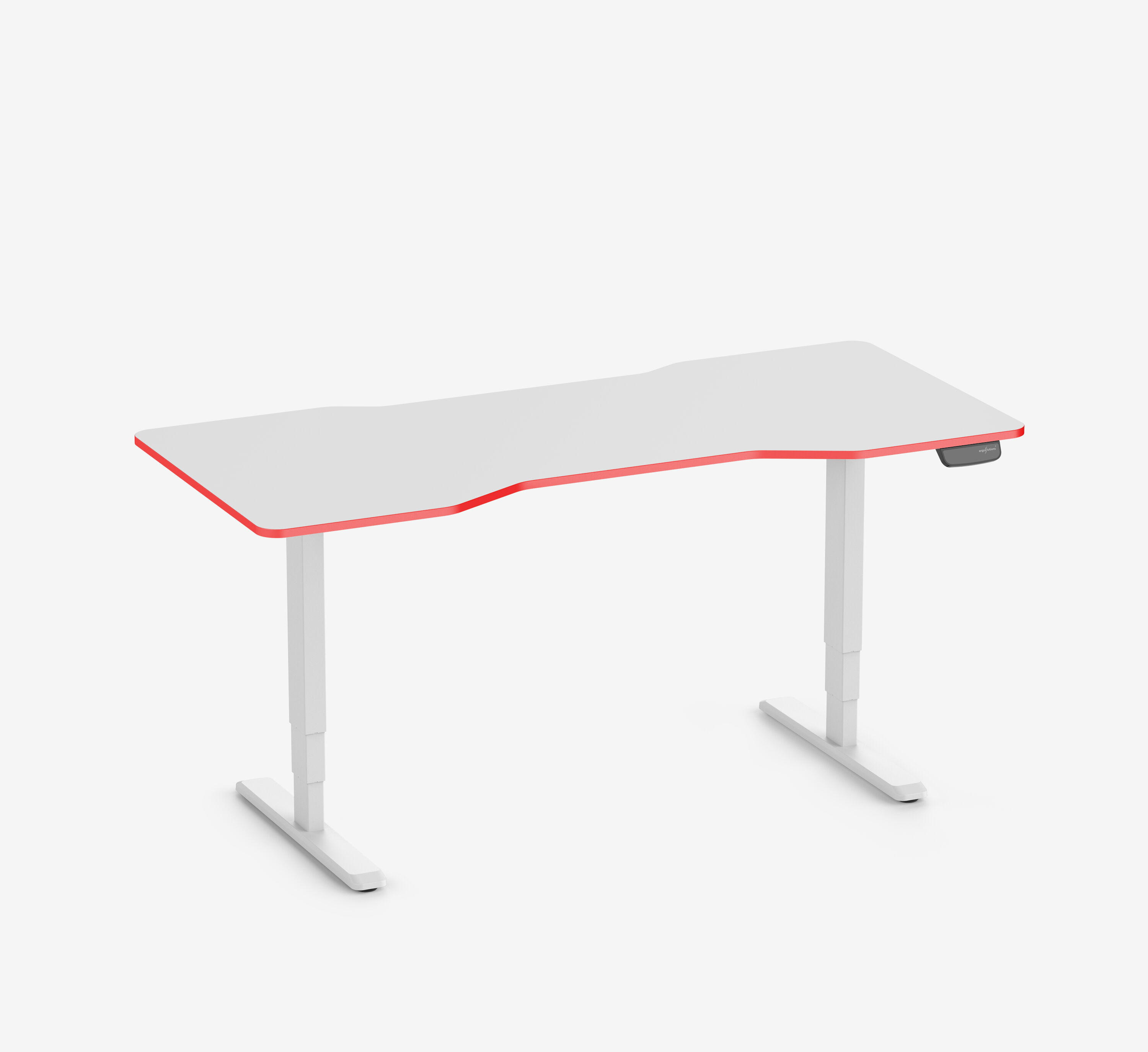 Primus Gamingschreibtisch Cockpit, Weiß Klassik Fire Red 180x80