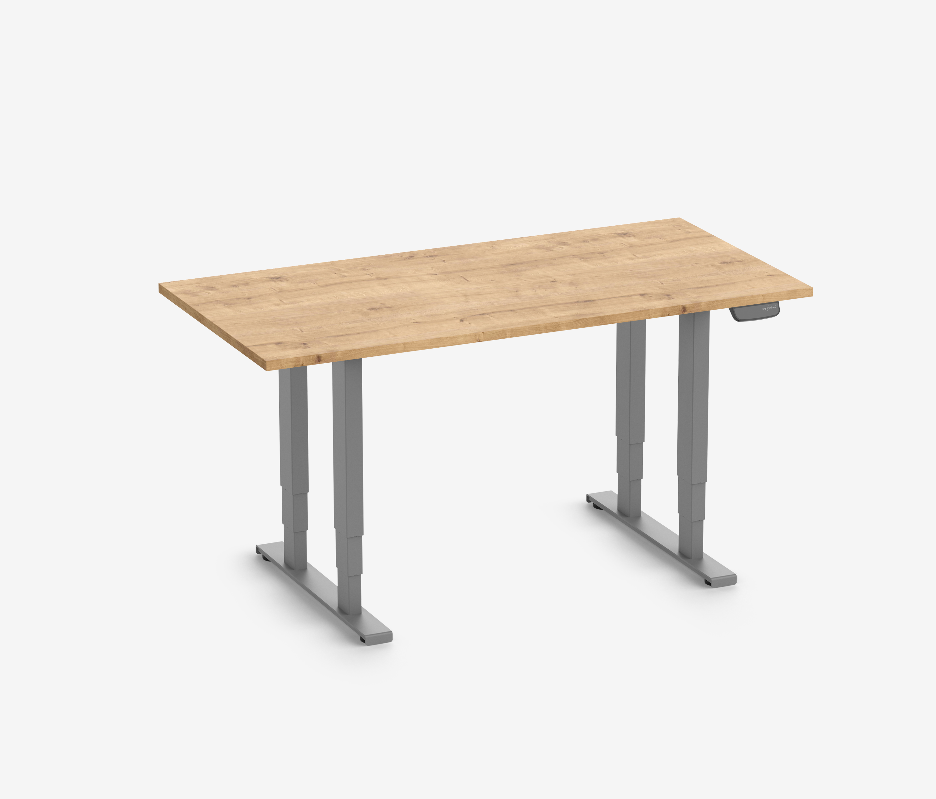 Zware tafel met melamine blad, 160x80 Eiken Grijs