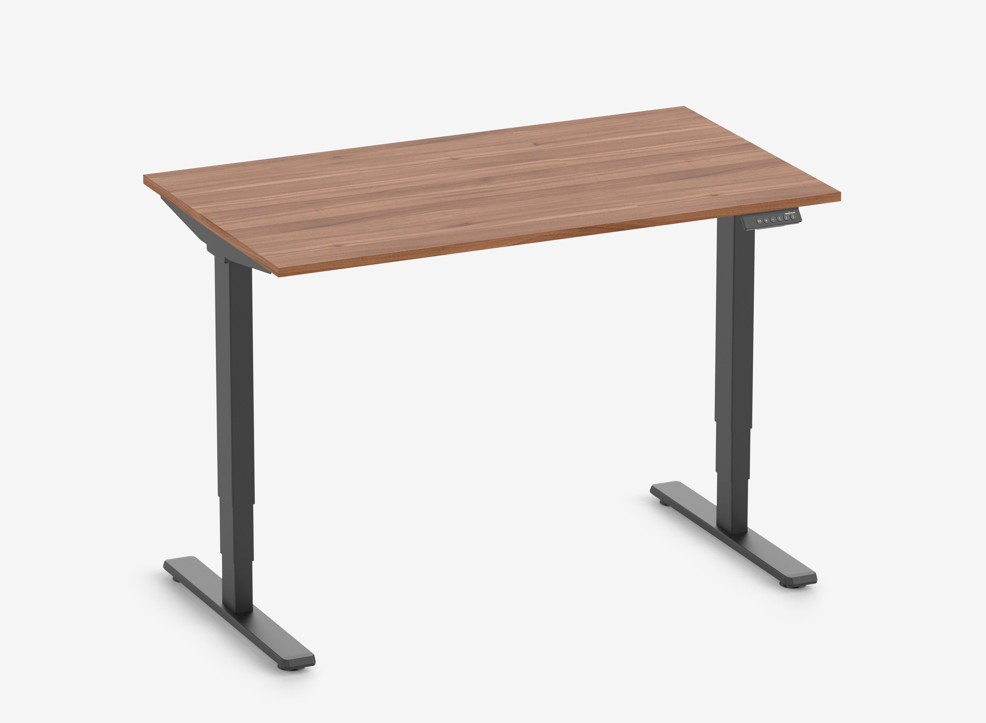 FOKUS Gestell Schwarz, Tischplatte 1200 x 700 x 19 mm Nussbaum