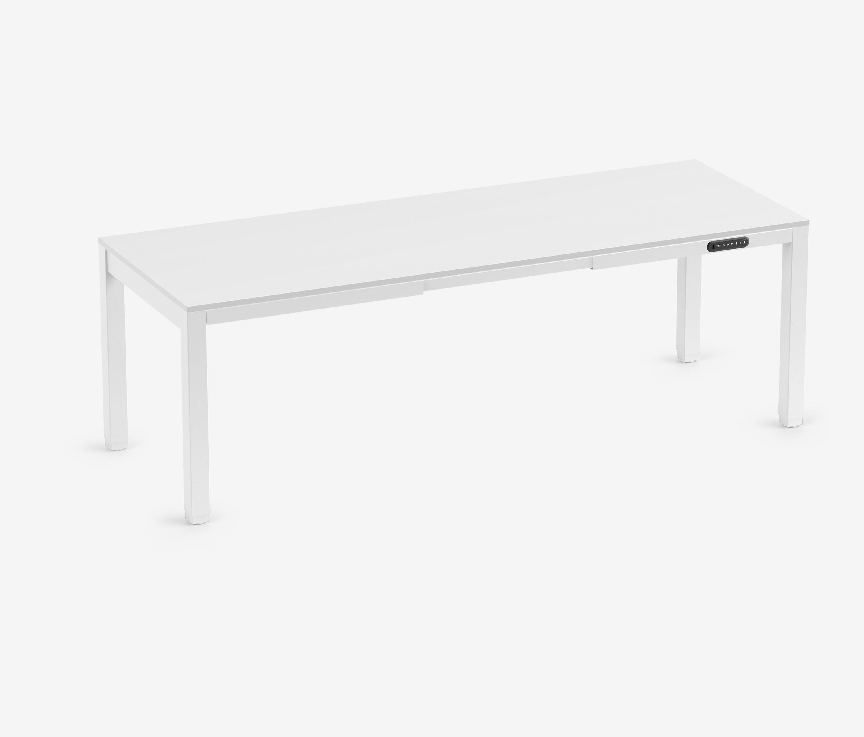 PRIMUS 4-Bein Schreibtisch Weiß Topweiß 2200 x 800 x 25 mm